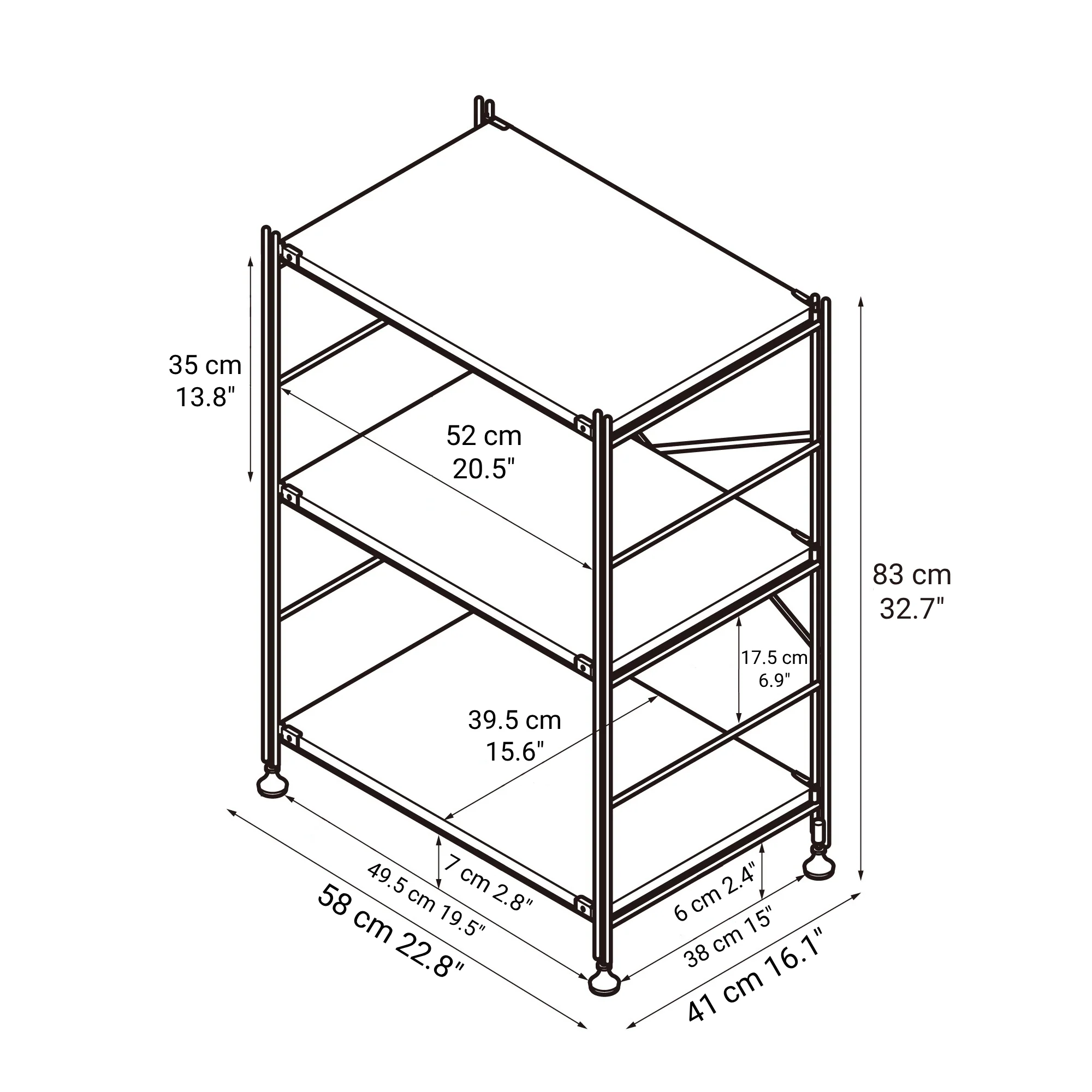 SUS Shelving Unit - Light Grey - Regular - Small - Image 4