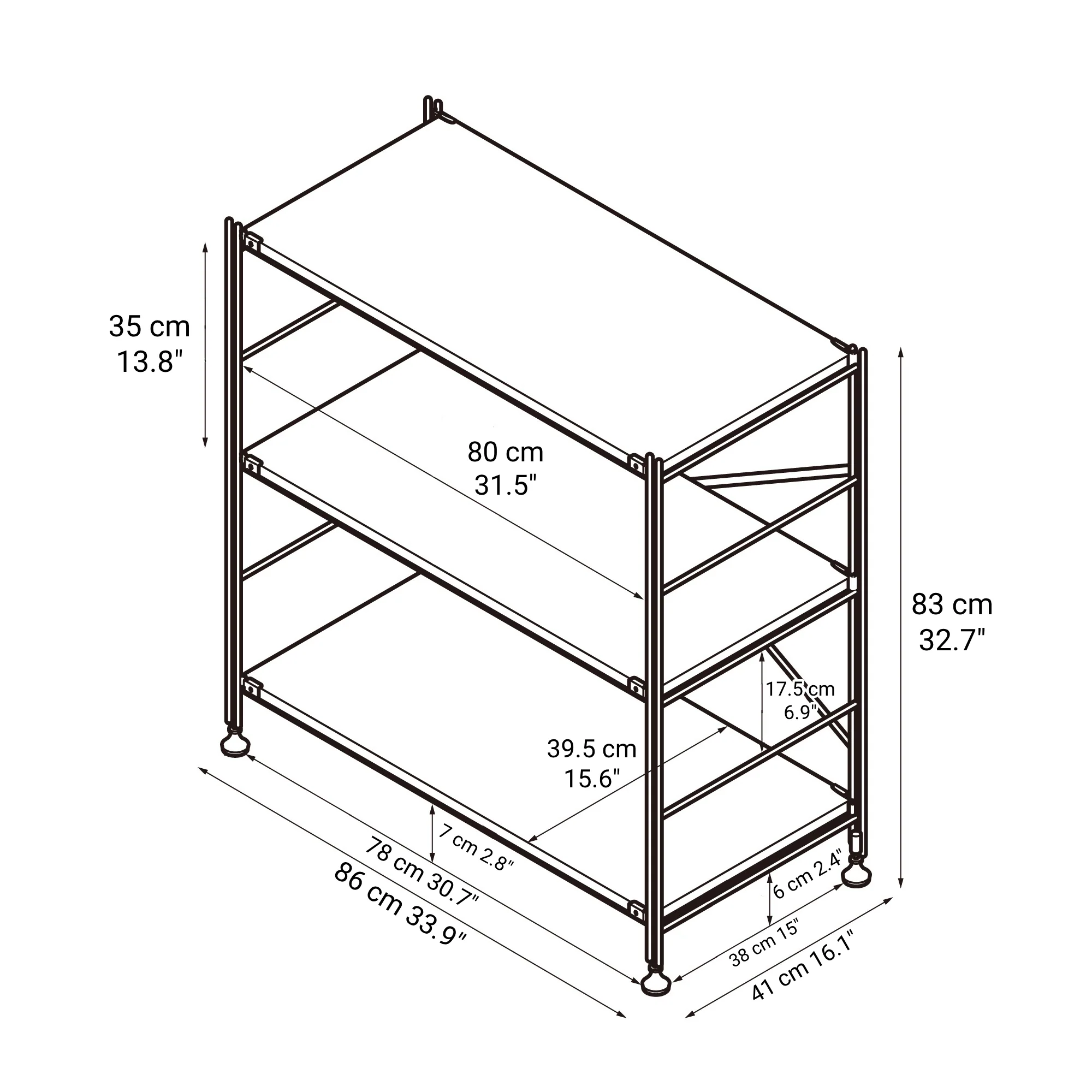 SUS Shelving Unit - Light Grey - Wide - Small - Image 3