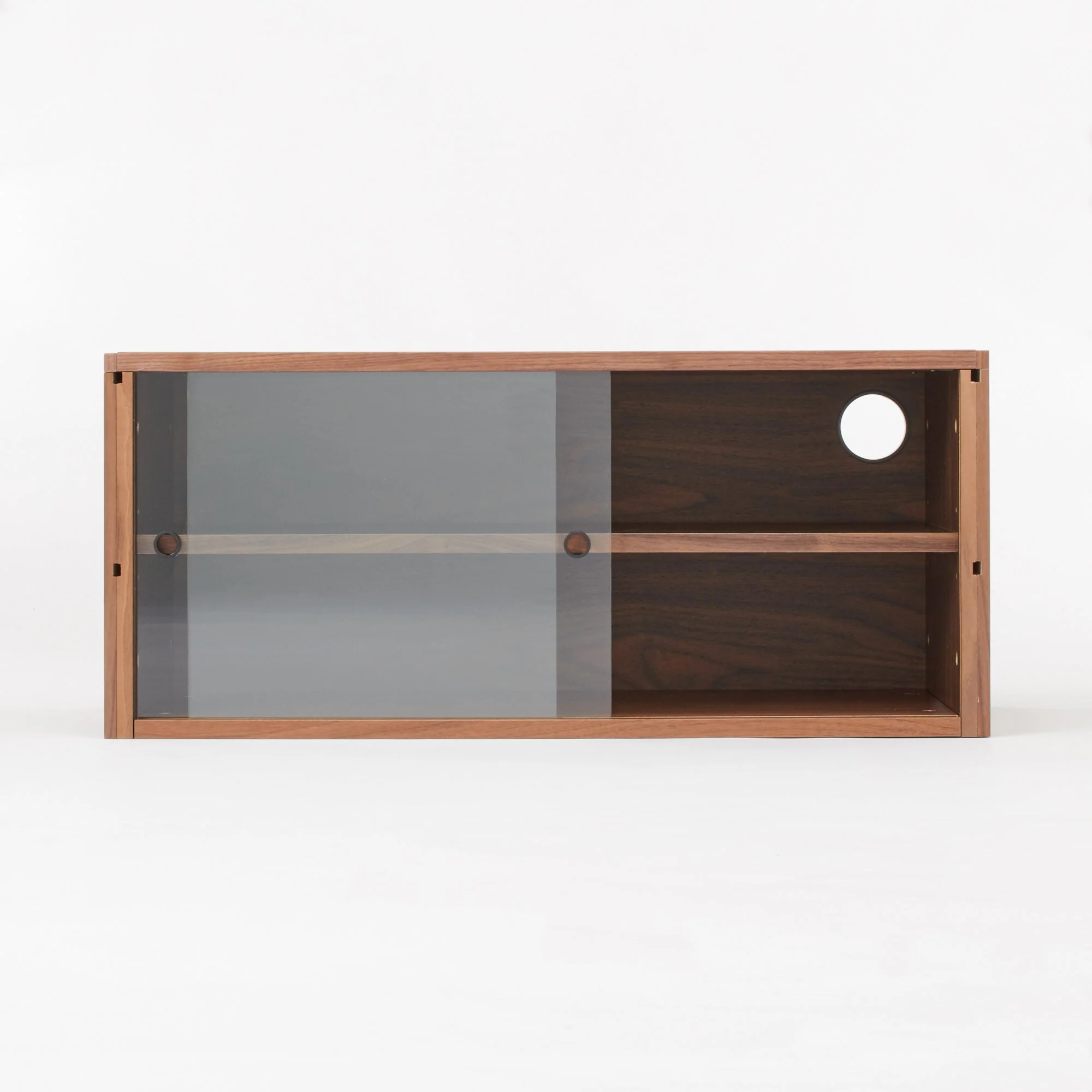 SUS Shelving Unit Box with Glass Door - Walnut - Image 11