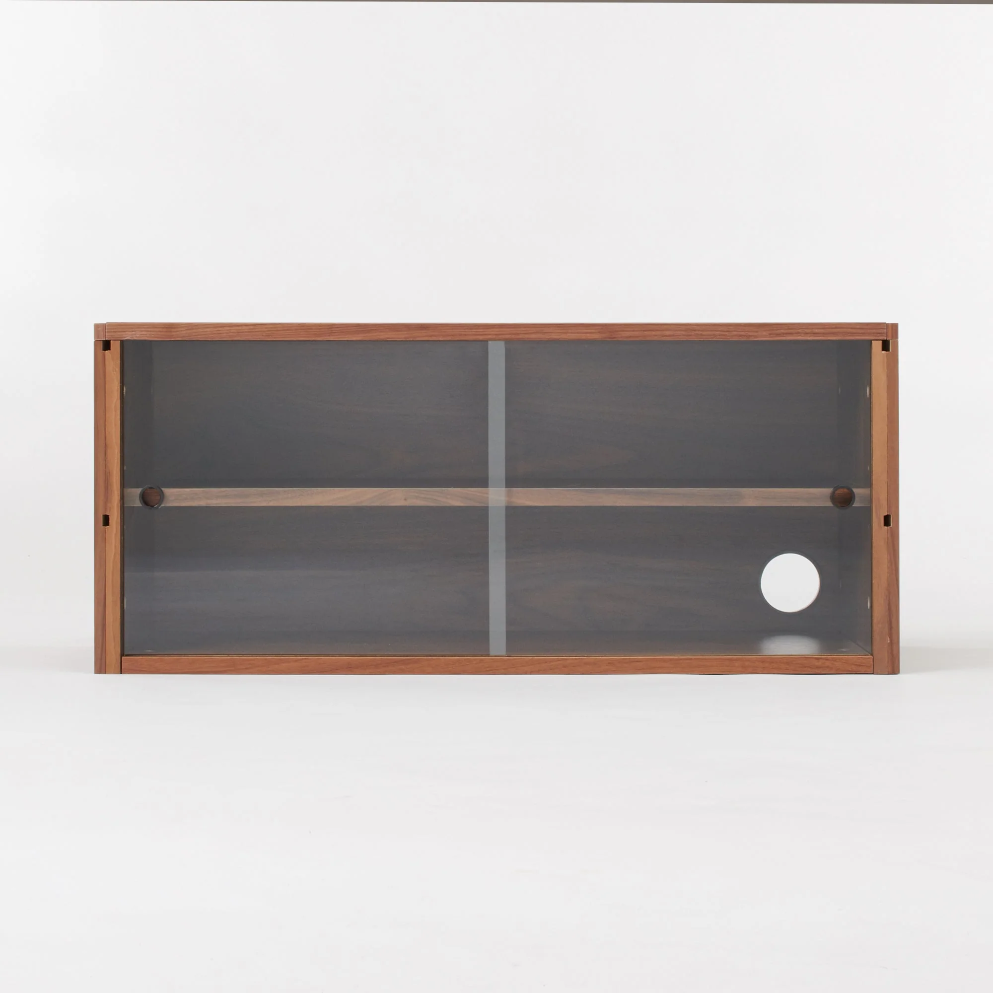 SUS Shelving Unit Box with Glass Door - Walnut - Image 3