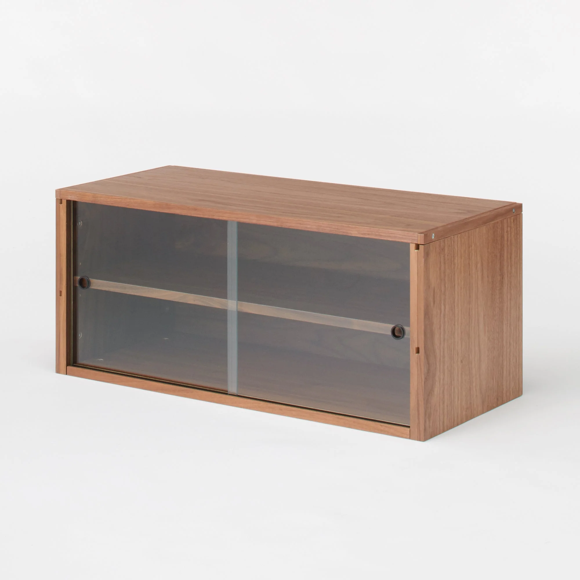 SUS Shelving Unit Box with Glass Door - Walnut - Image 6