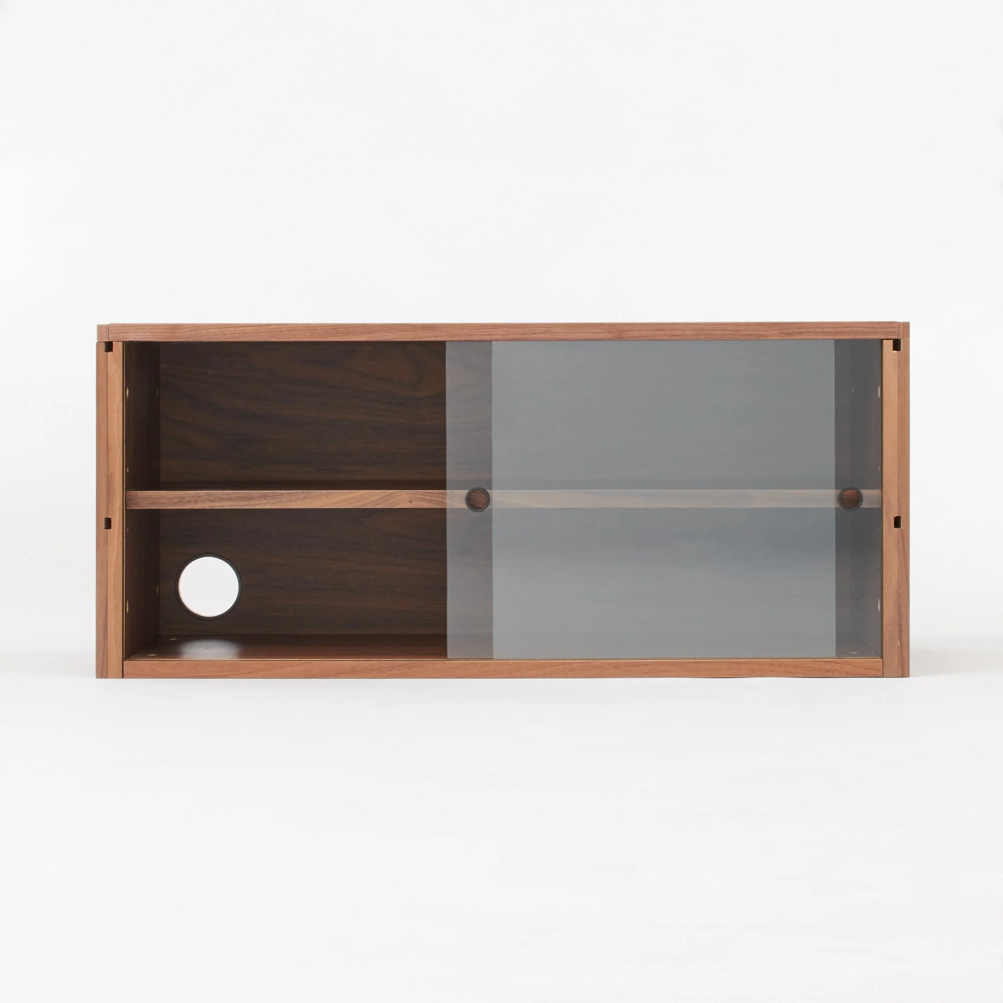 SUS Shelving Unit Box with Glass Door - Walnut - Image 9