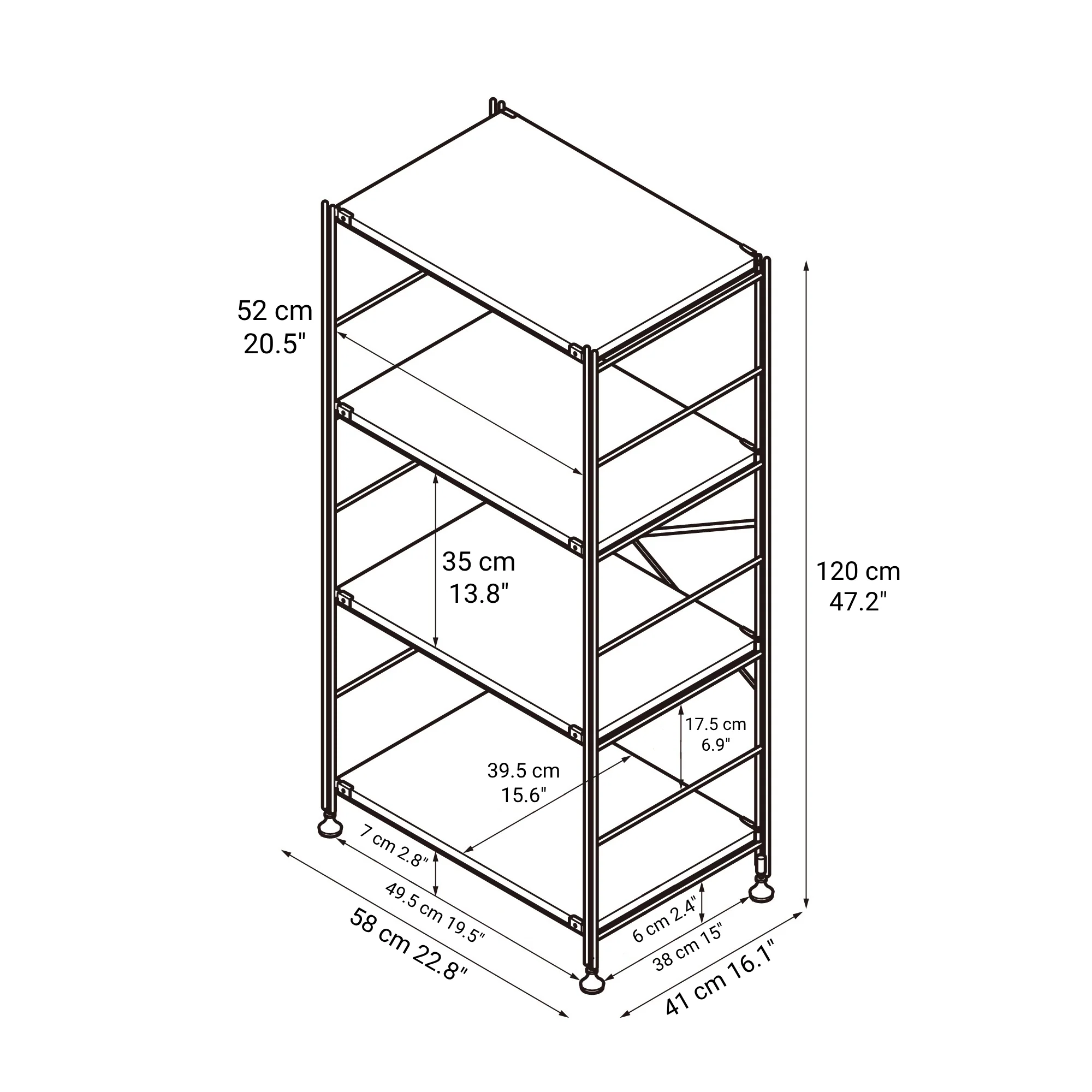 SUS Shelving Unit - Stainless Steel - Regular - Medium - Image 2