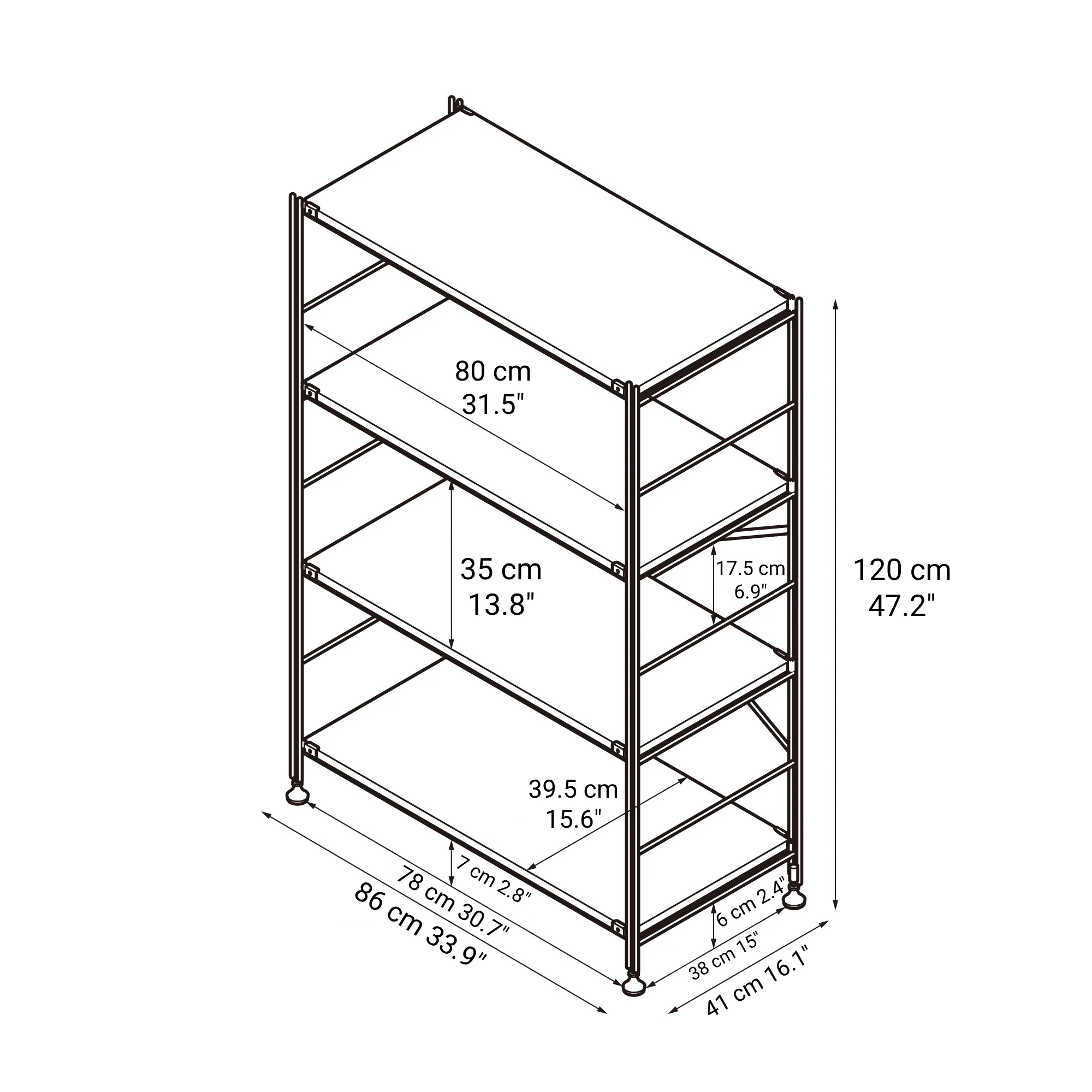 SUS Shelving Unit - Stainless Steel - Wide - Medium - Image 3