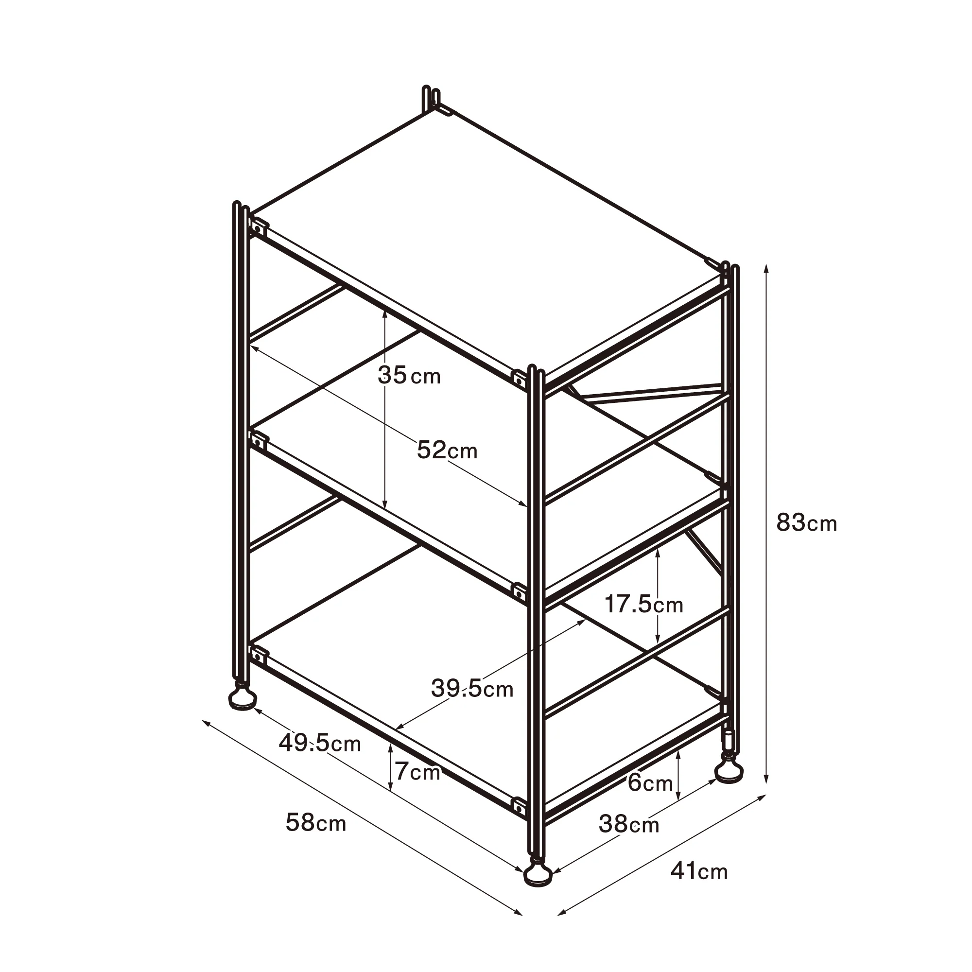 SUS Shelving Unit -  White Grey - Regular - Small - Image 11