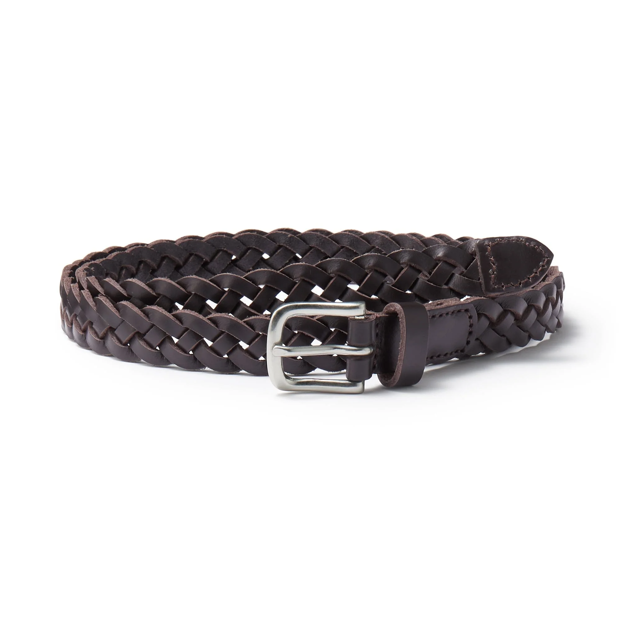 Vegetable Tanned Leather Slim Mesh Belt - Image 16