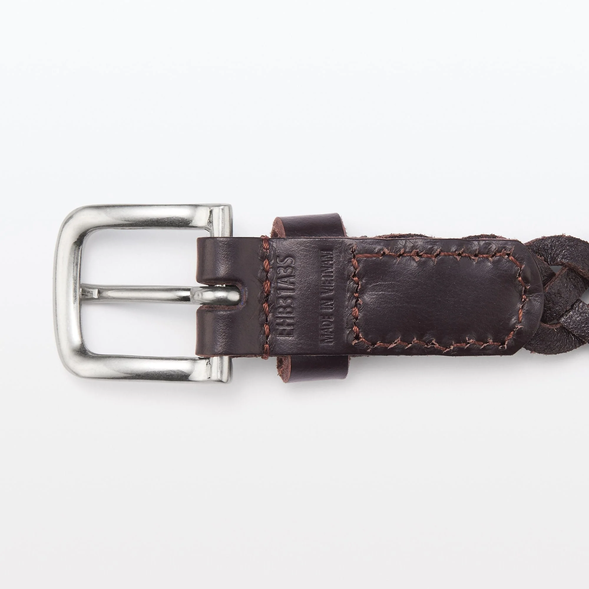 Vegetable Tanned Leather Slim Mesh Belt - Image 18