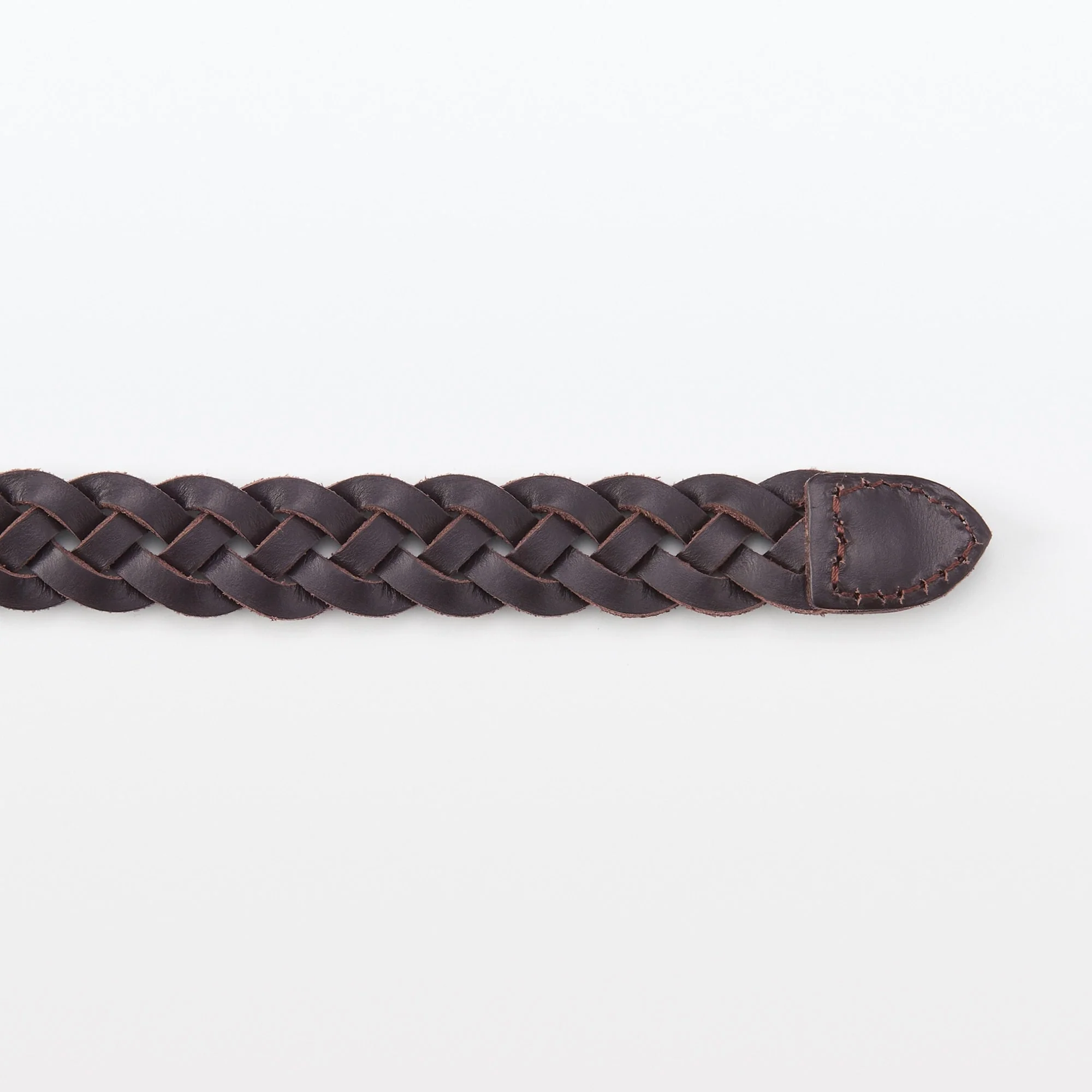 Vegetable Tanned Leather Slim Mesh Belt - Image 19