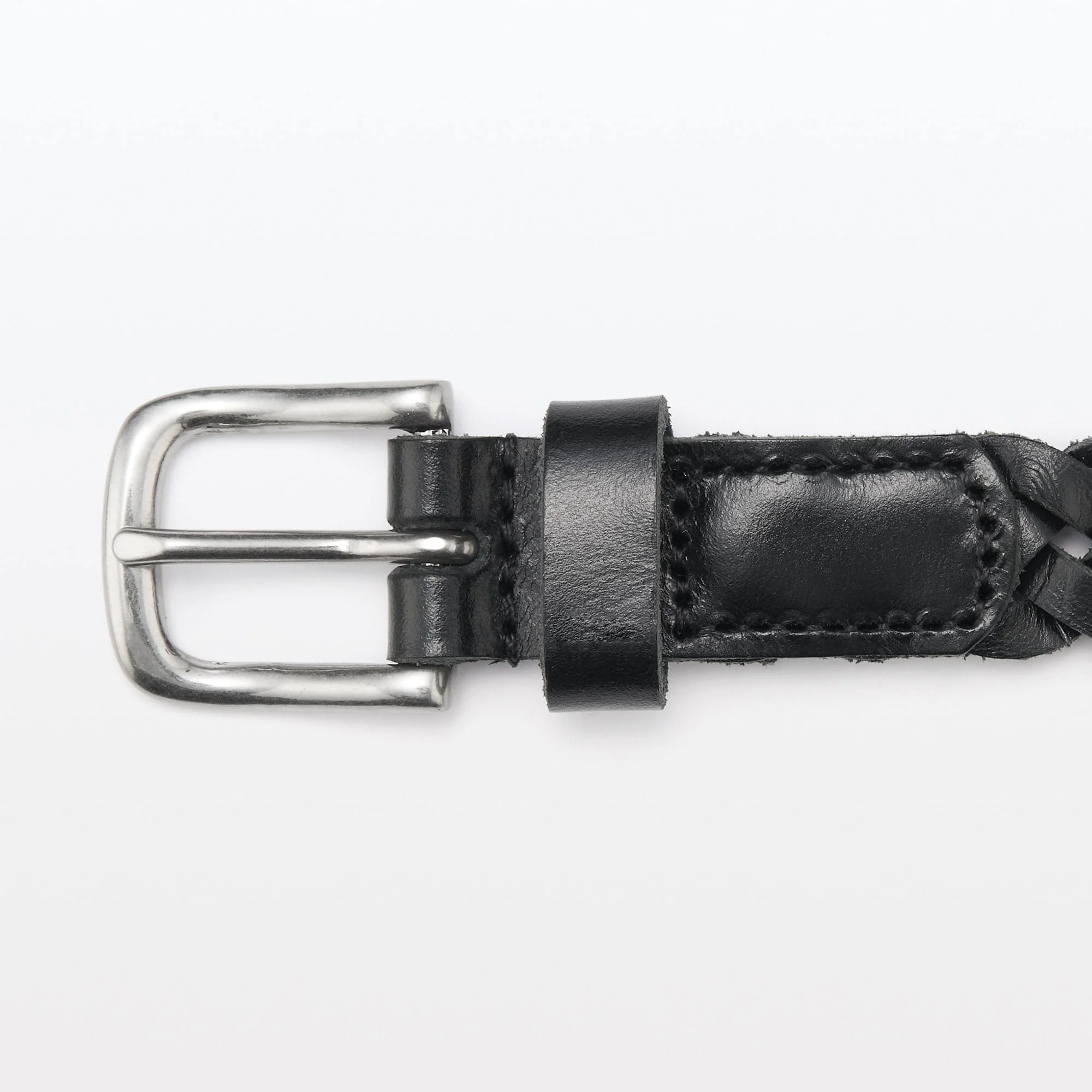 Vegetable Tannin Leather Hand-Knitted Skinny Belt - Image 2