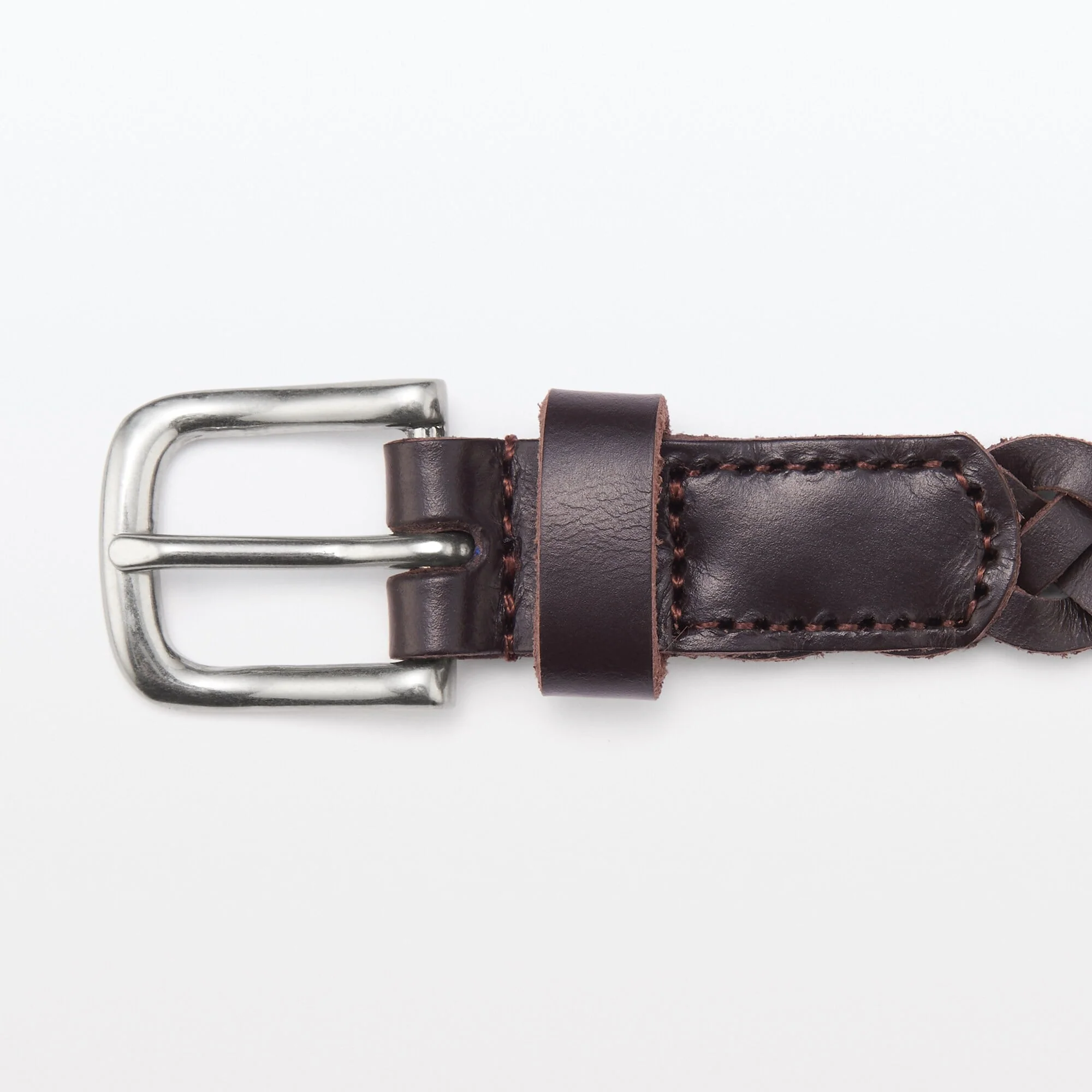 Vegetable Tannin Leather Hand-Knitted Skinny Belt - Image 7