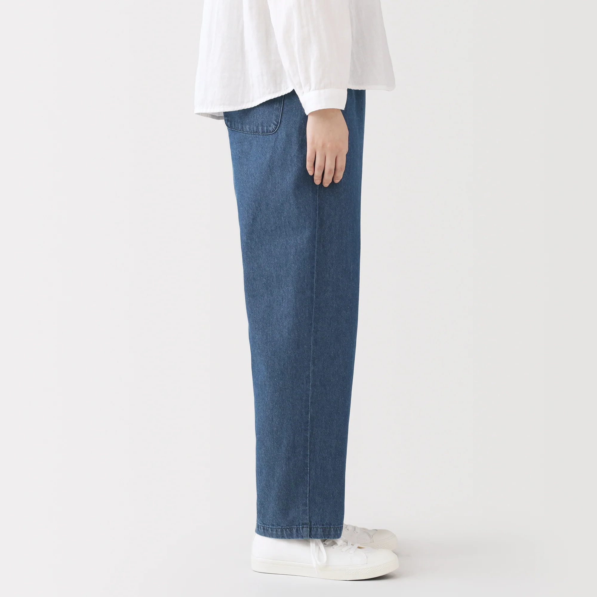 Washed Denim Easy Pants - Image 14