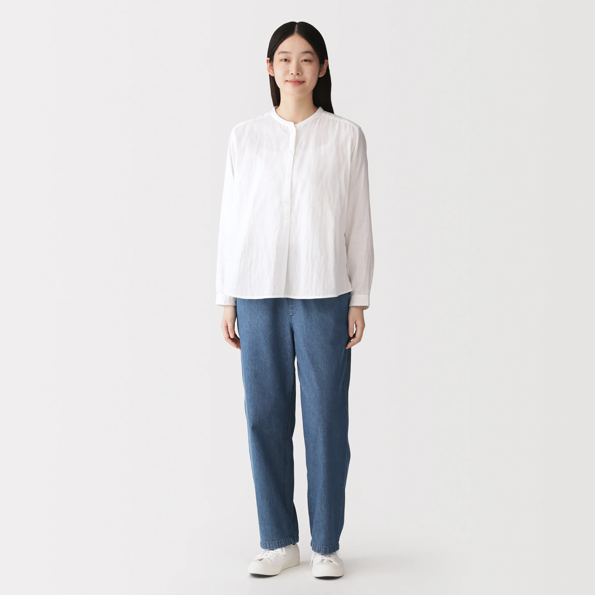 Washed Denim Easy Pants - Image 4