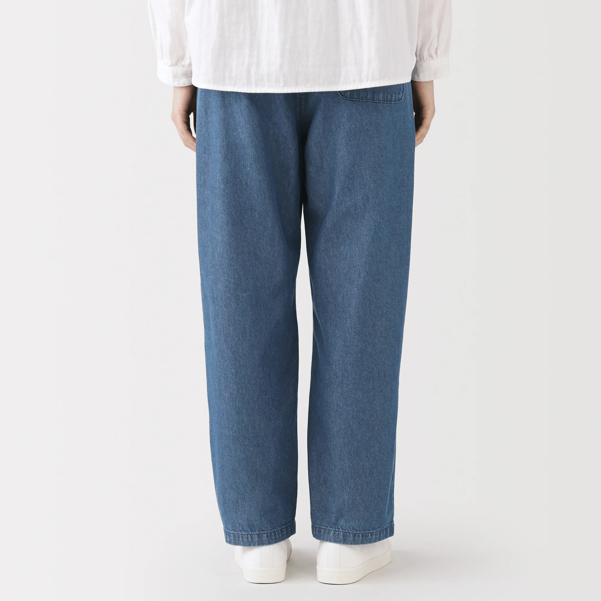 Washed Denim Easy Pants - Image 6
