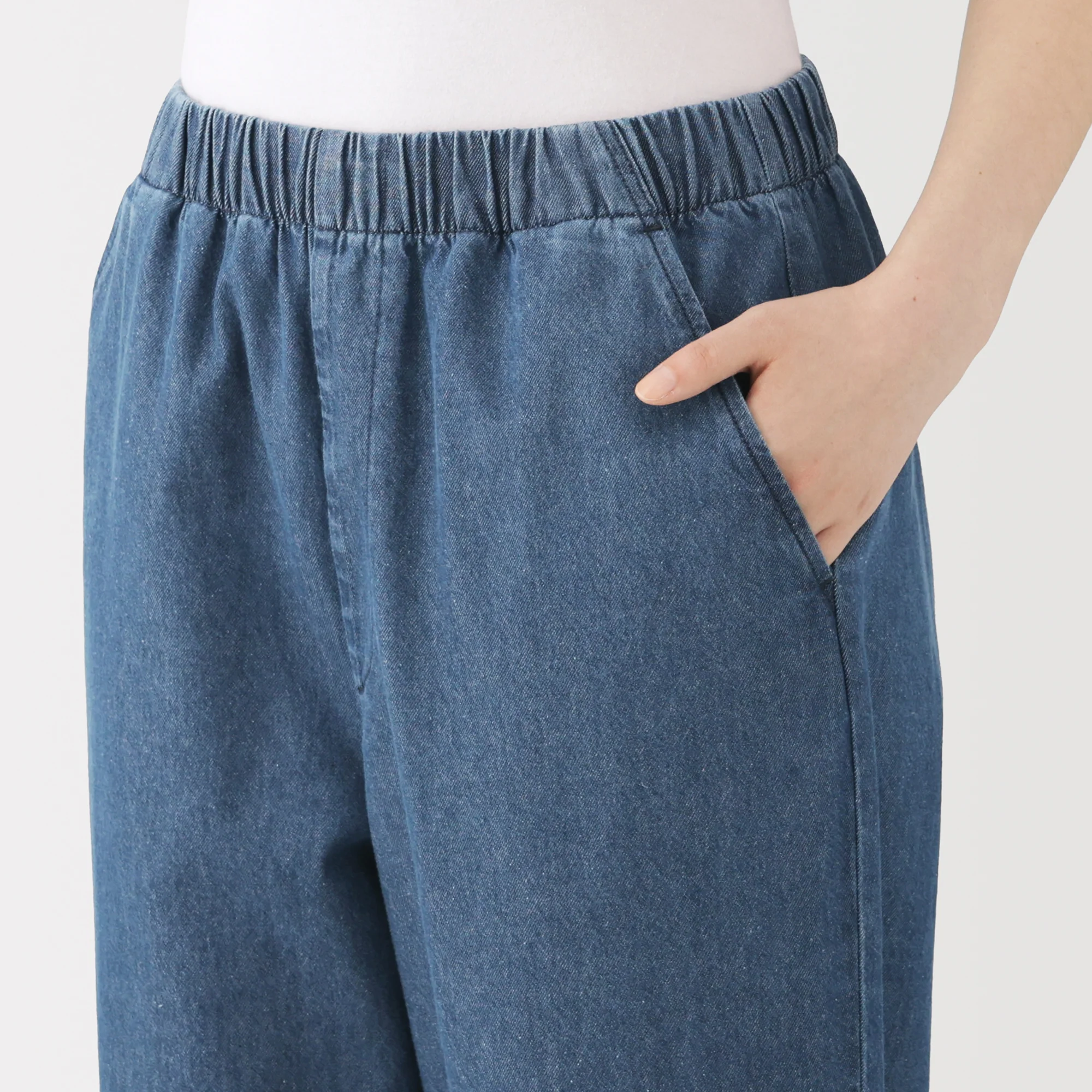 Washed Denim Easy Pants - Image 7