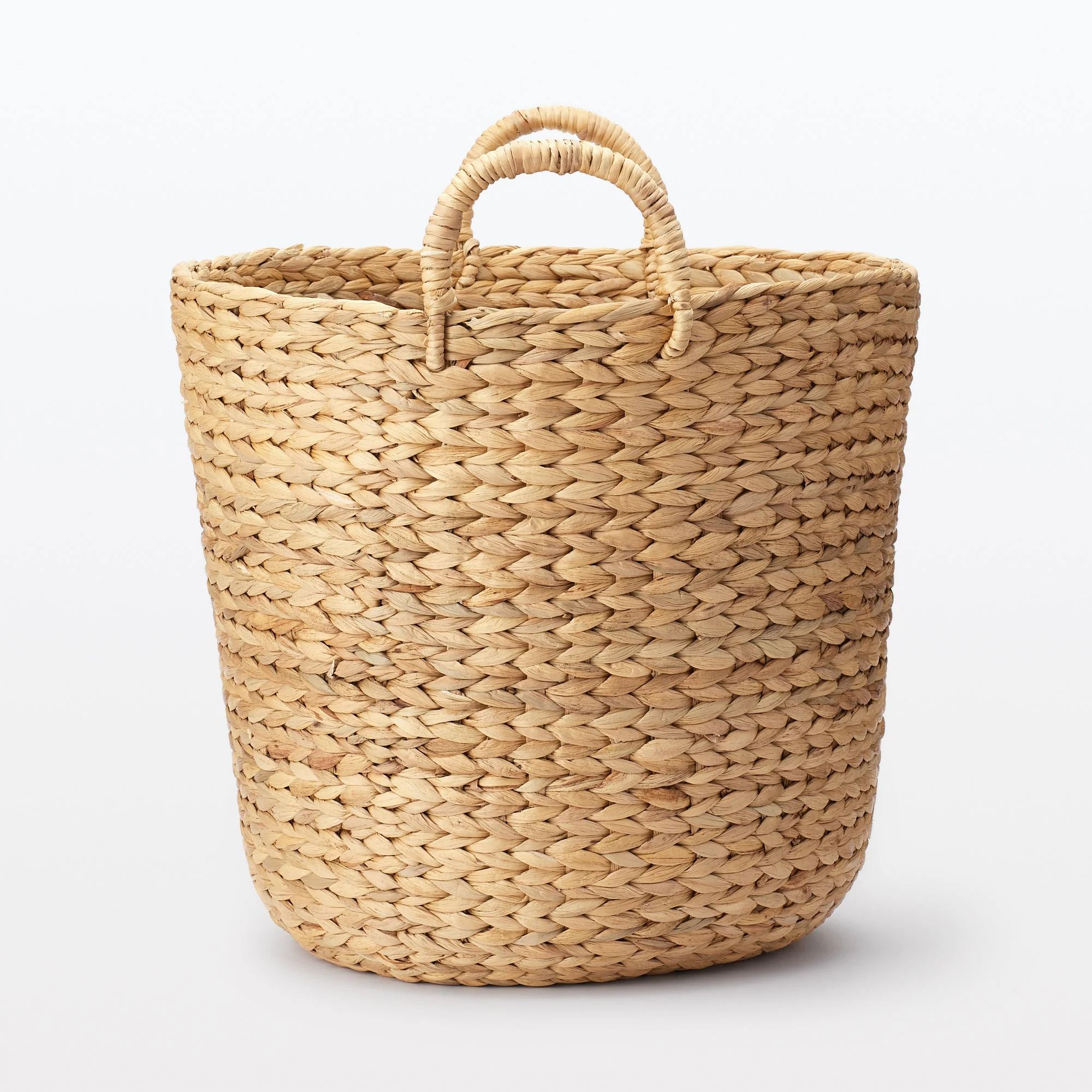 Water Hyacinth Basket with Handles - Round - Large Dia. 45 x H40 cm - Image 3