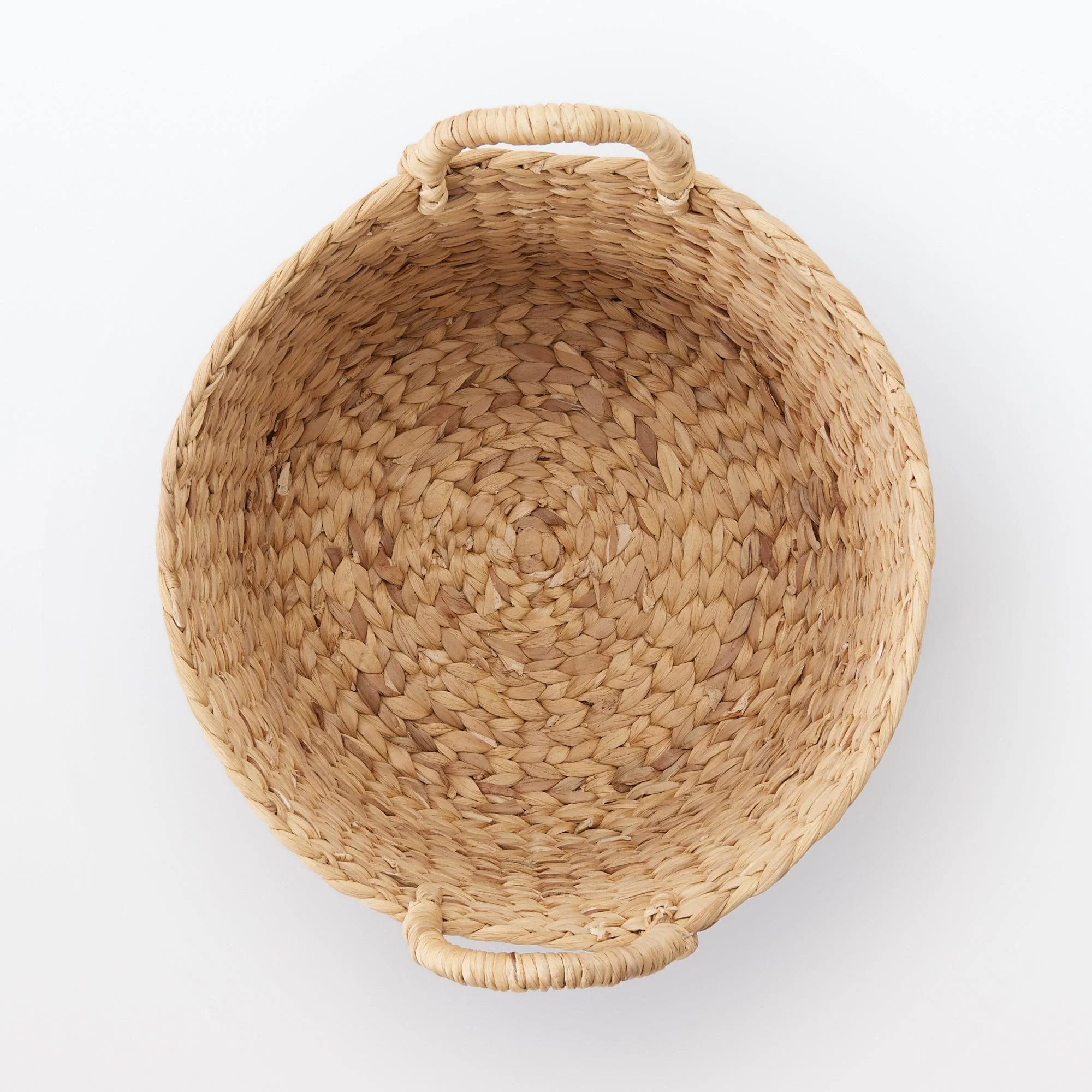 Water Hyacinth Basket with Handles - Round - Small Dia. 37 x H26 cm - Image 5