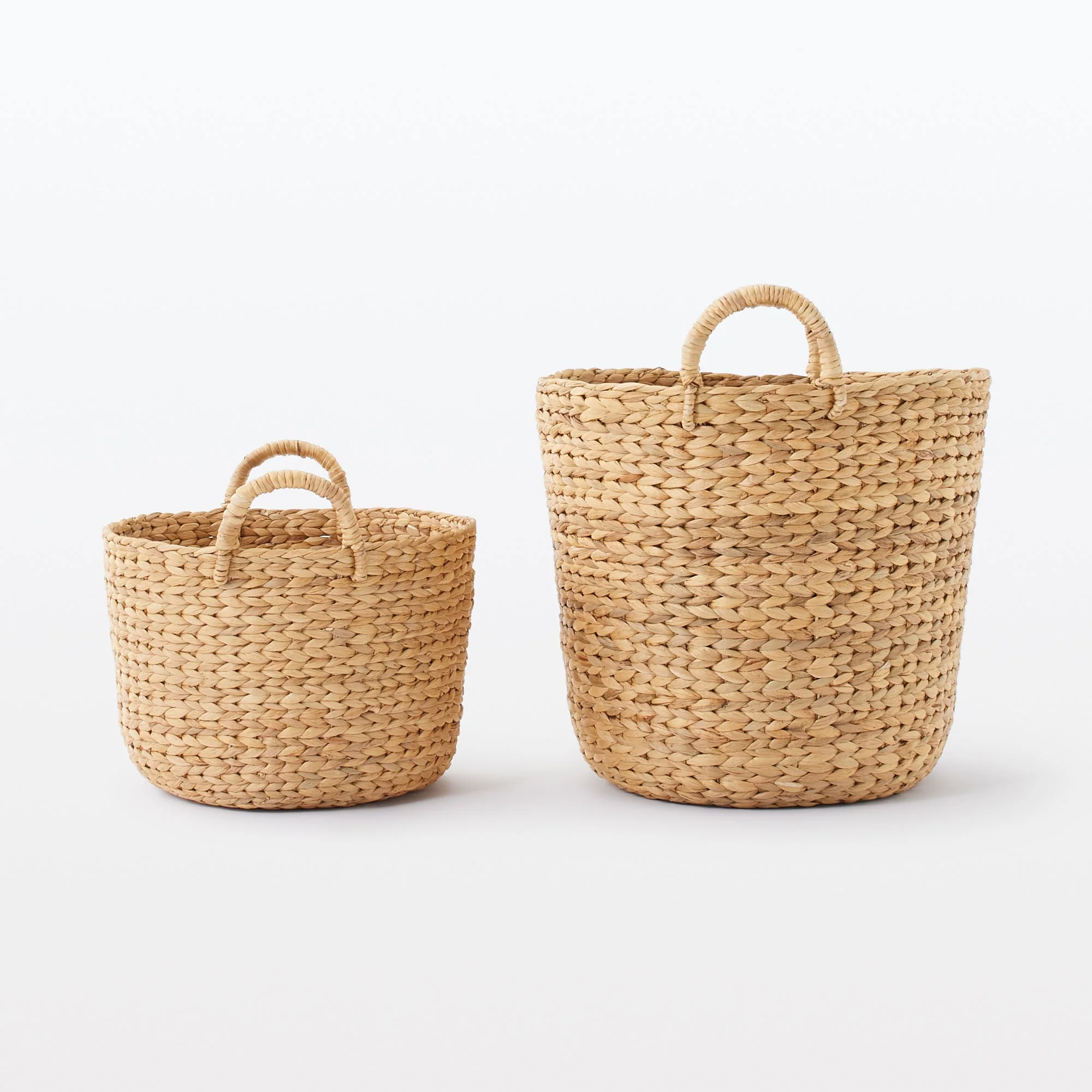 Water Hyacinth Basket with Handles - Round - Small Dia. 37 x H26 cm - Image 7