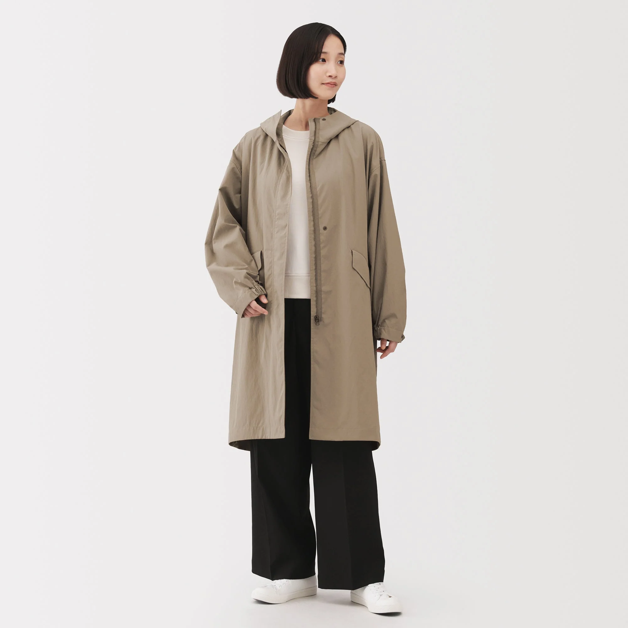 Water Repellent Hooded Long Coat - Image 14