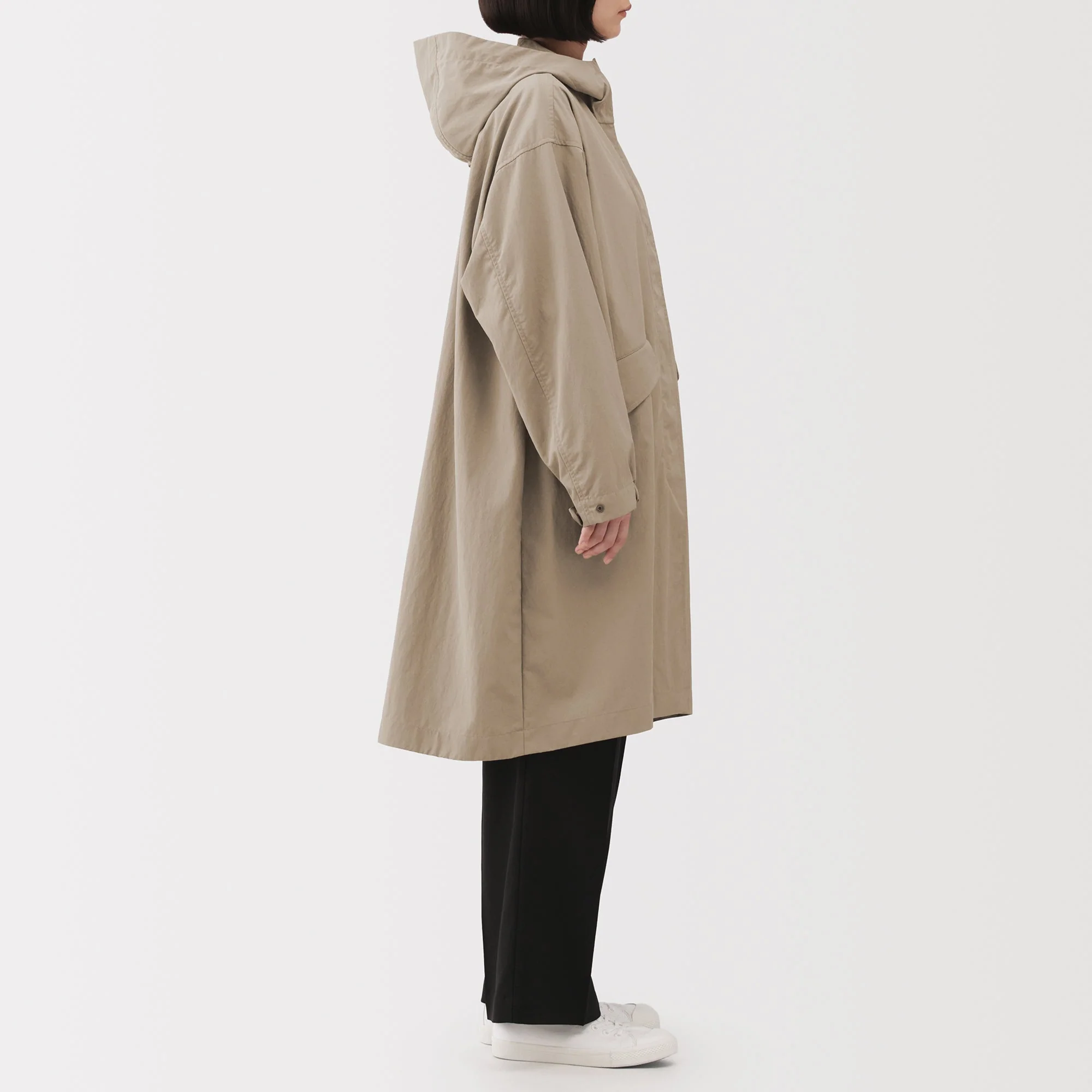 Water Repellent Hooded Long Coat - Image 5