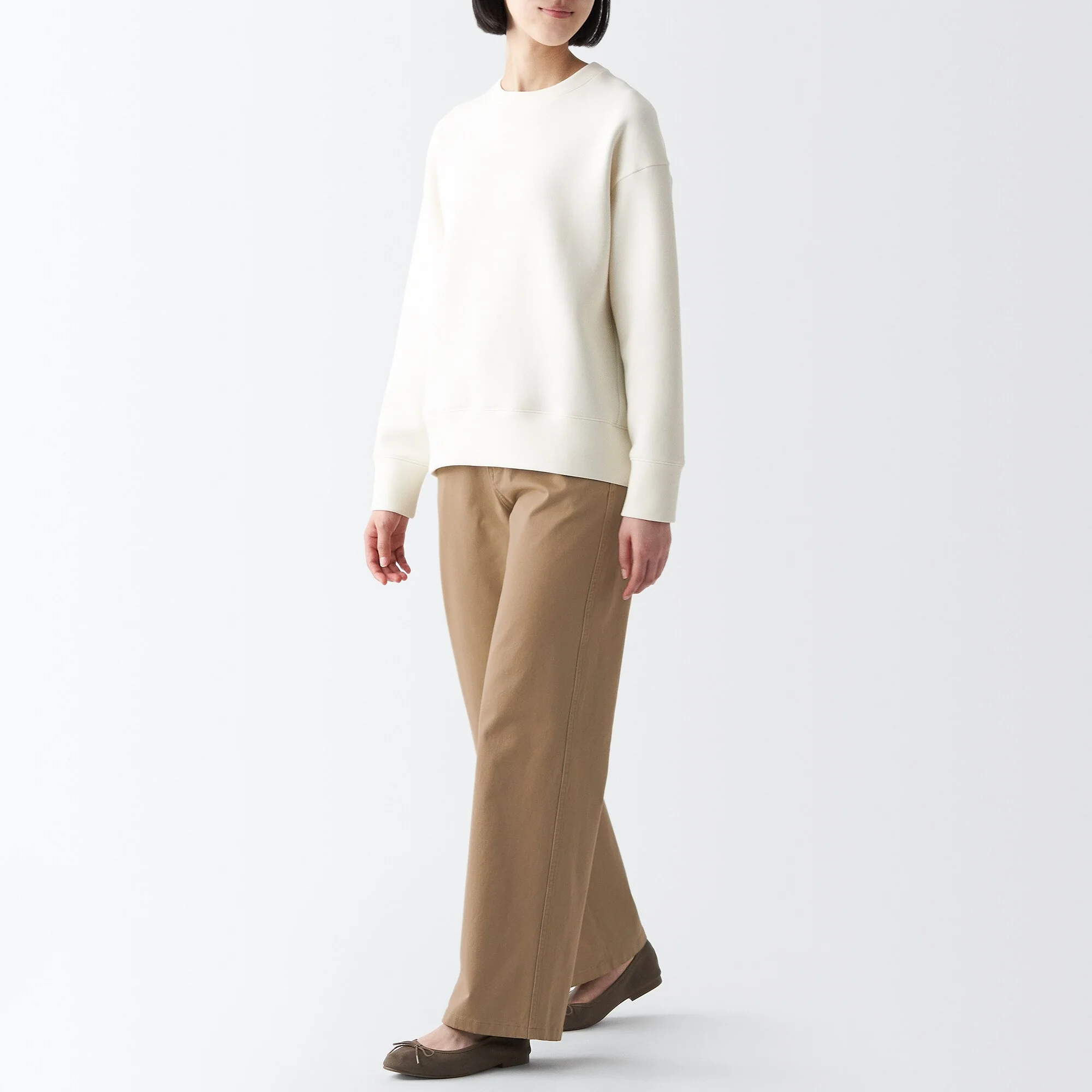 Women's 4-Way Stretch Chino Wide Straight Pants (L 32inch / 82cm) - Image 14