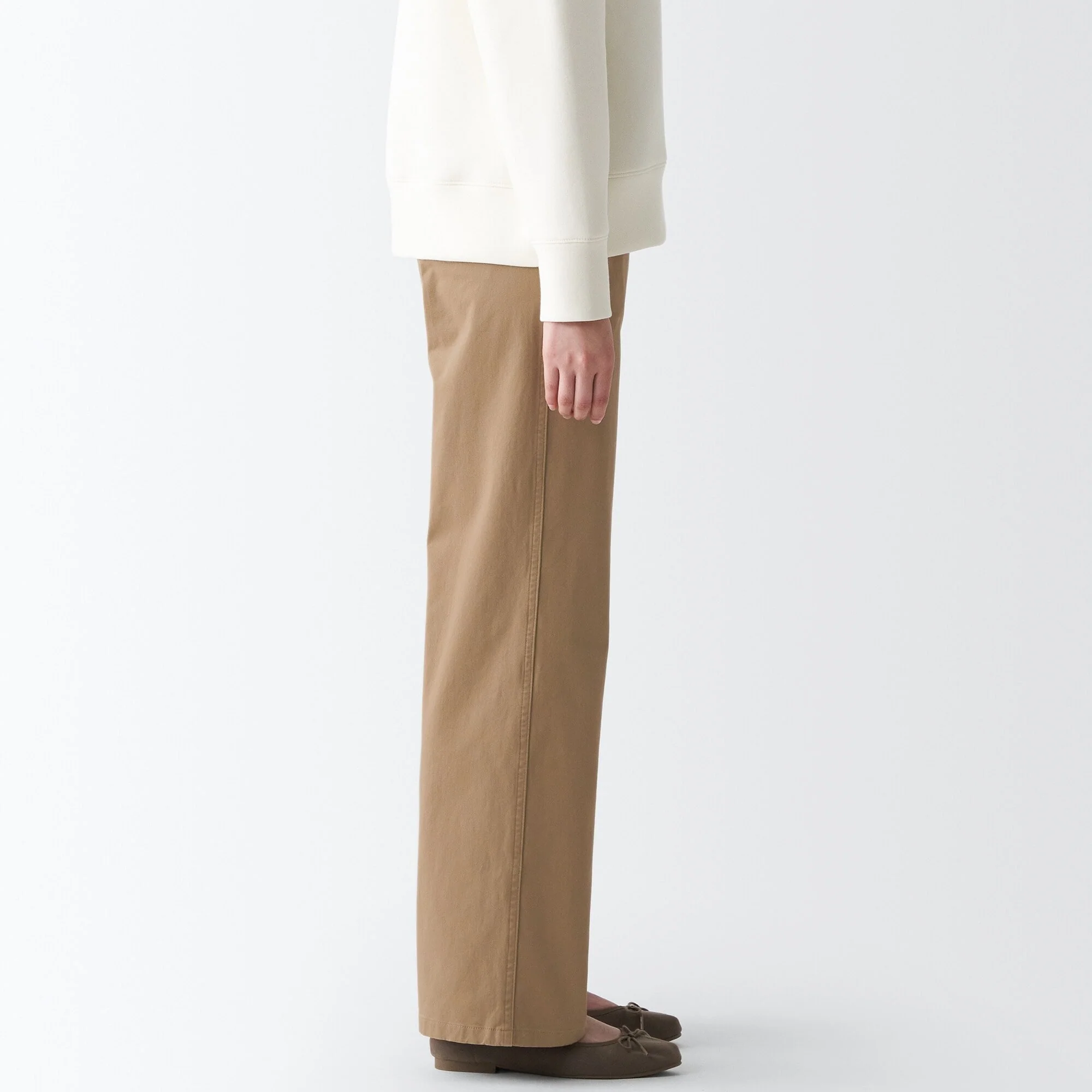 Women's 4-Way Stretch Chino Wide Straight Pants (L 32inch / 82cm) - Image 15