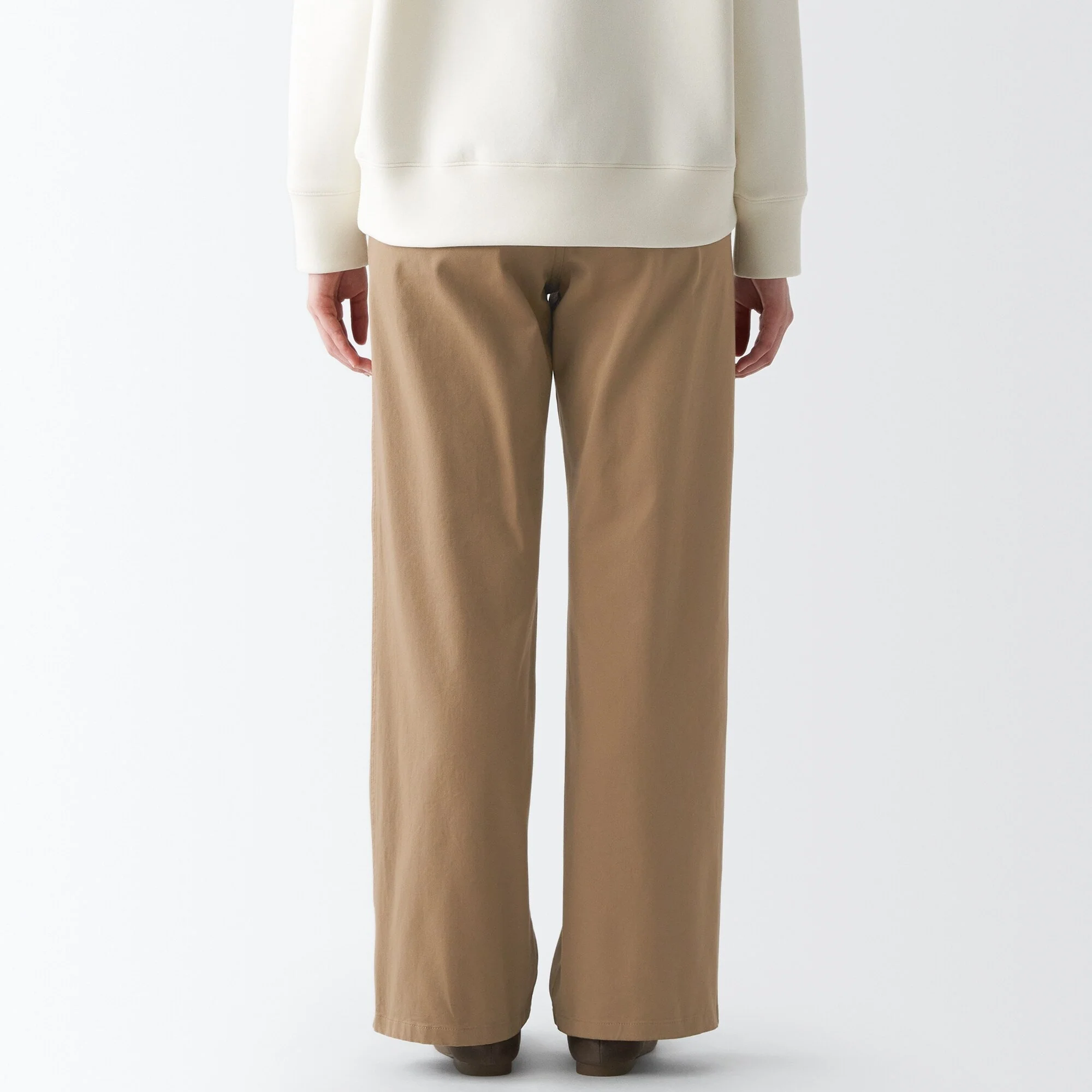 Women's 4-Way Stretch Chino Wide Straight Pants (L 32inch / 82cm) - Image 16