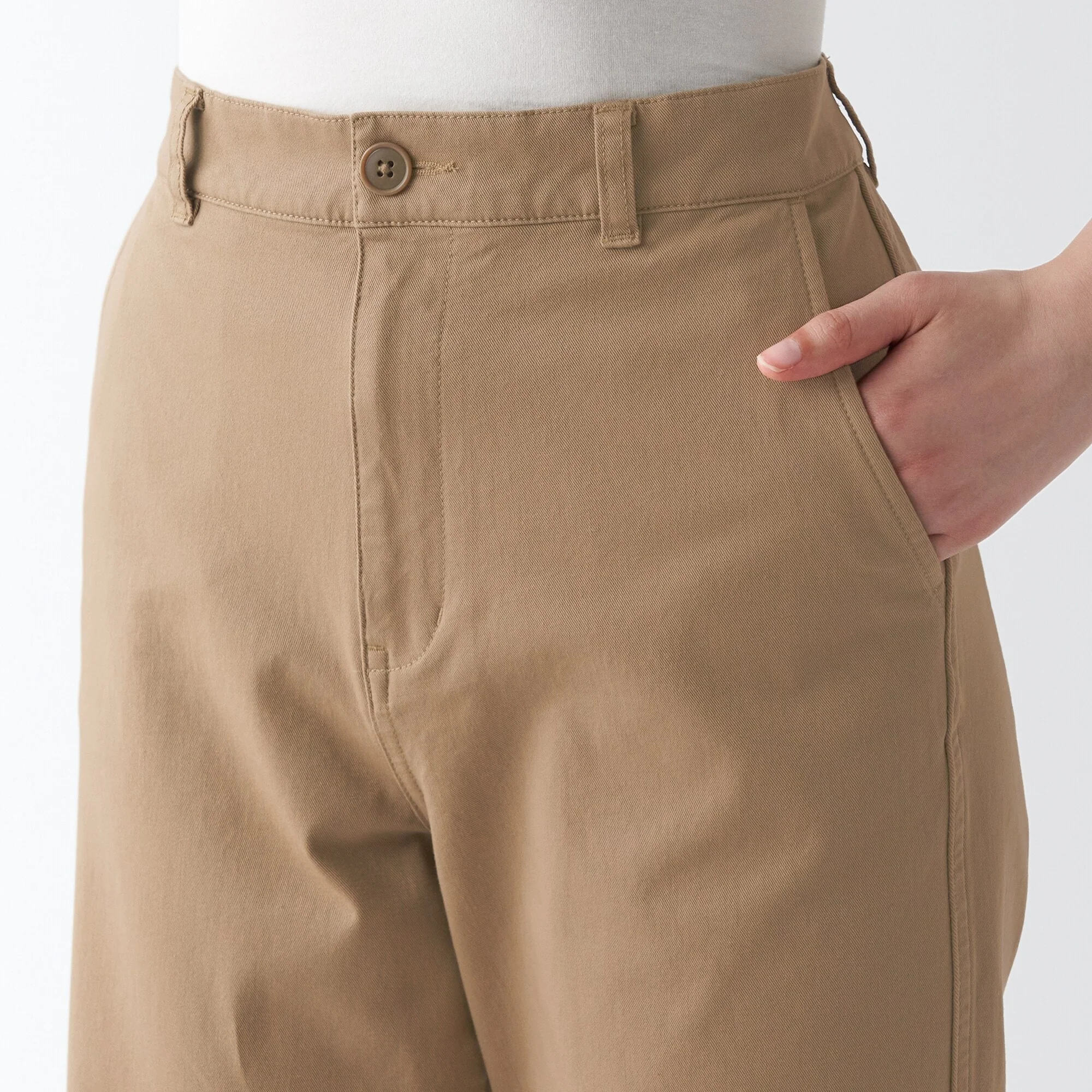 Women's 4-Way Stretch Chino Wide Straight Pants (L 32inch / 82cm) - Image 17