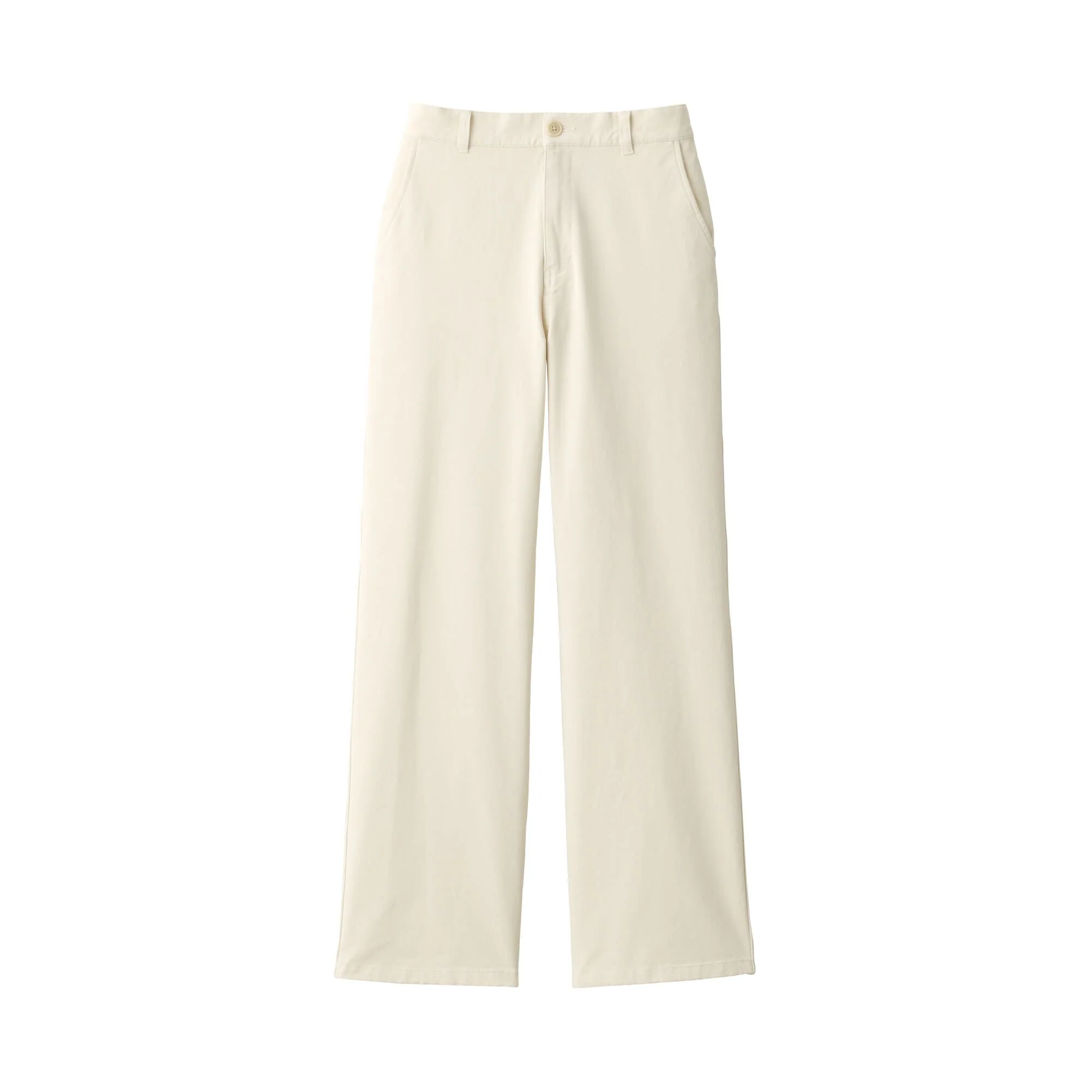 Women's 4-Way Stretch Chino Wide Straight Pants (L 32inch / 82cm) - Image 2