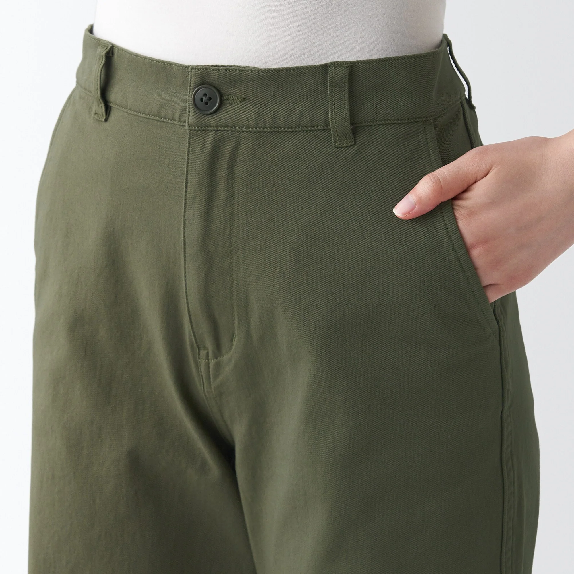 Women's 4-Way Stretch Chino Wide Straight Pants (L 32inch / 82cm) - Image 27