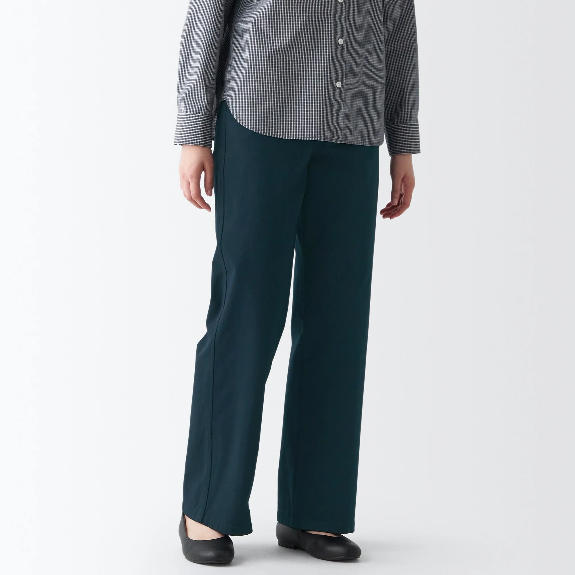Women's 4-Way Stretch Chino Wide Straight Pants (L 32inch / 82cm) - Image 33