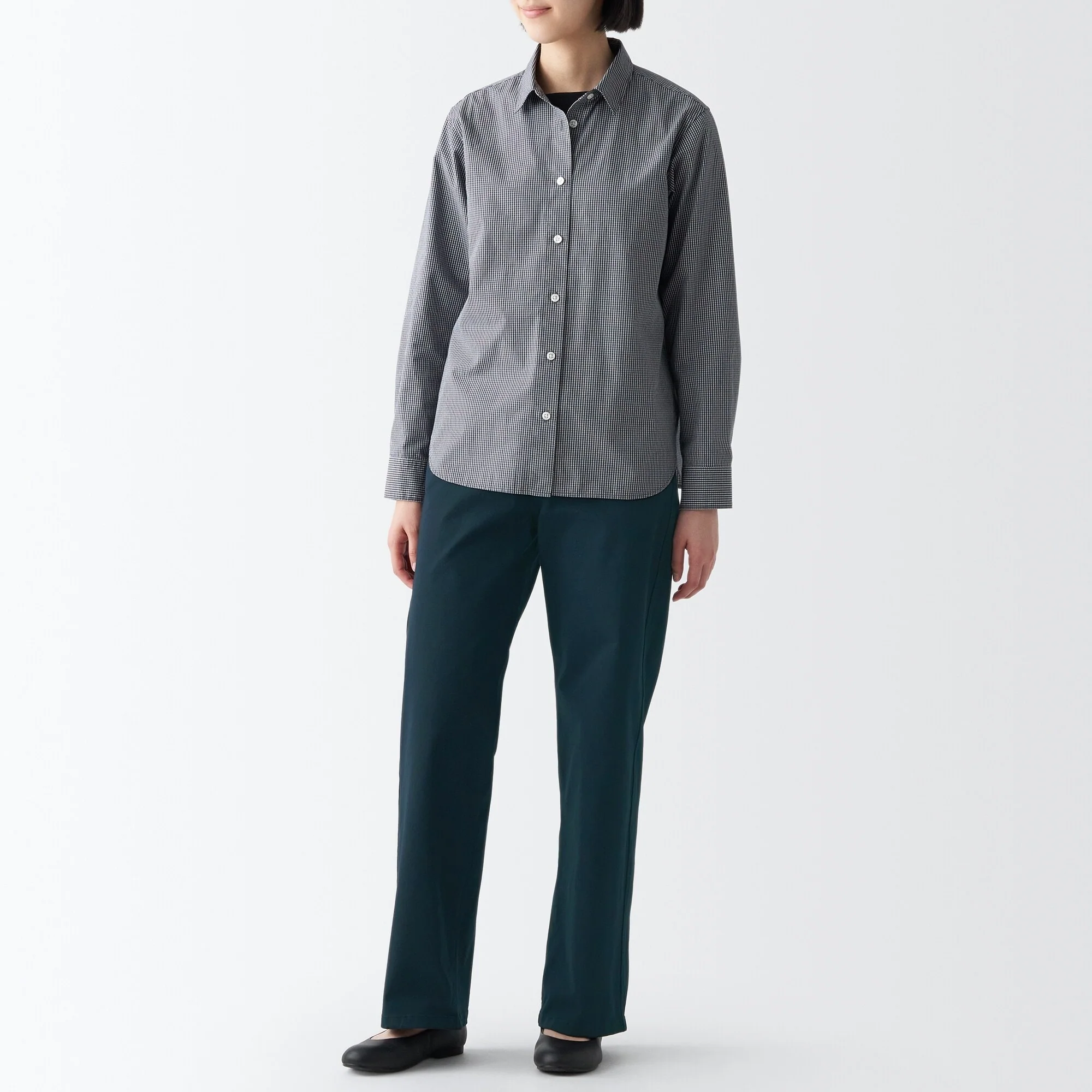 Women's 4-Way Stretch Chino Wide Straight Pants (L 32inch / 82cm) - Image 34