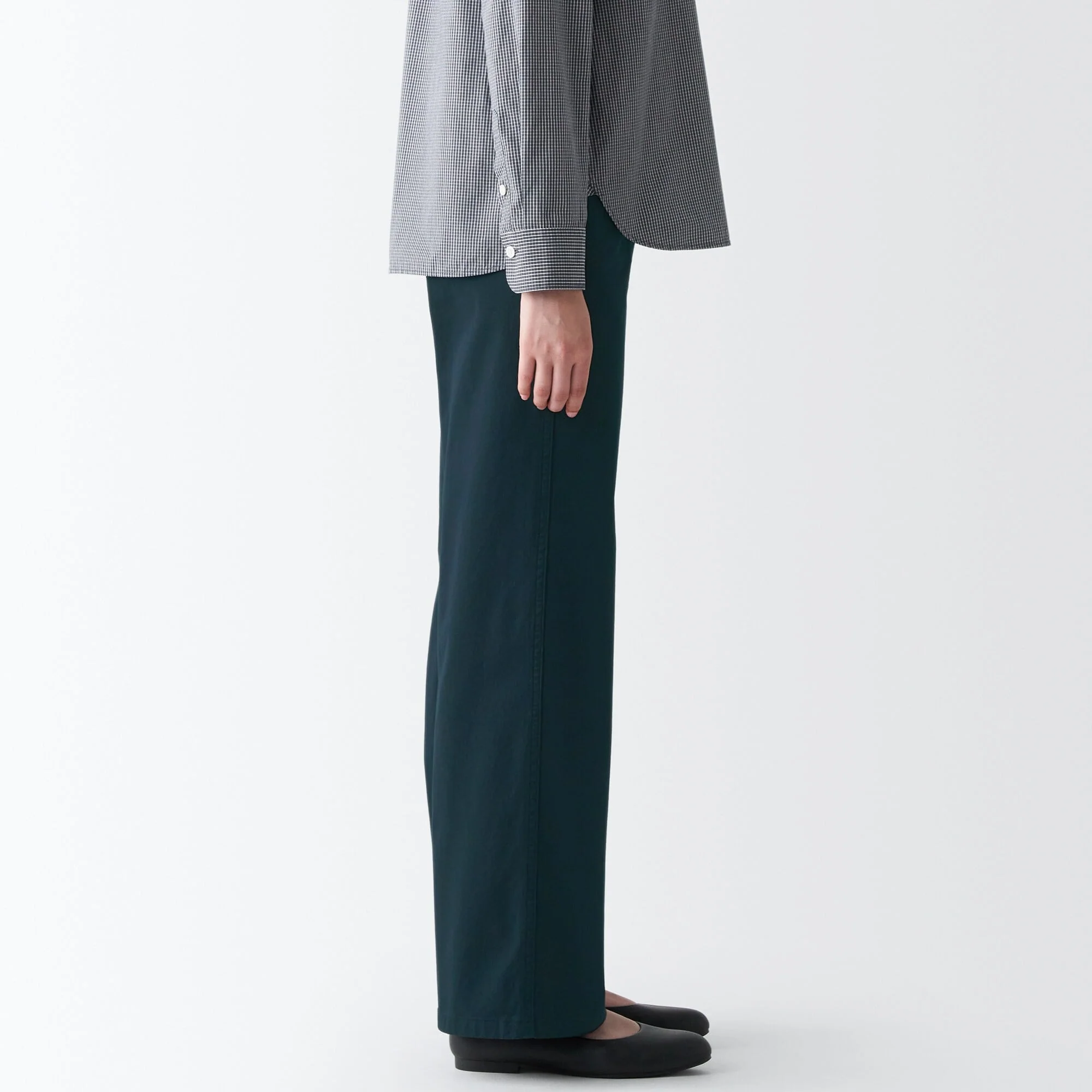 Women's 4-Way Stretch Chino Wide Straight Pants (L 32inch / 82cm) - Image 35