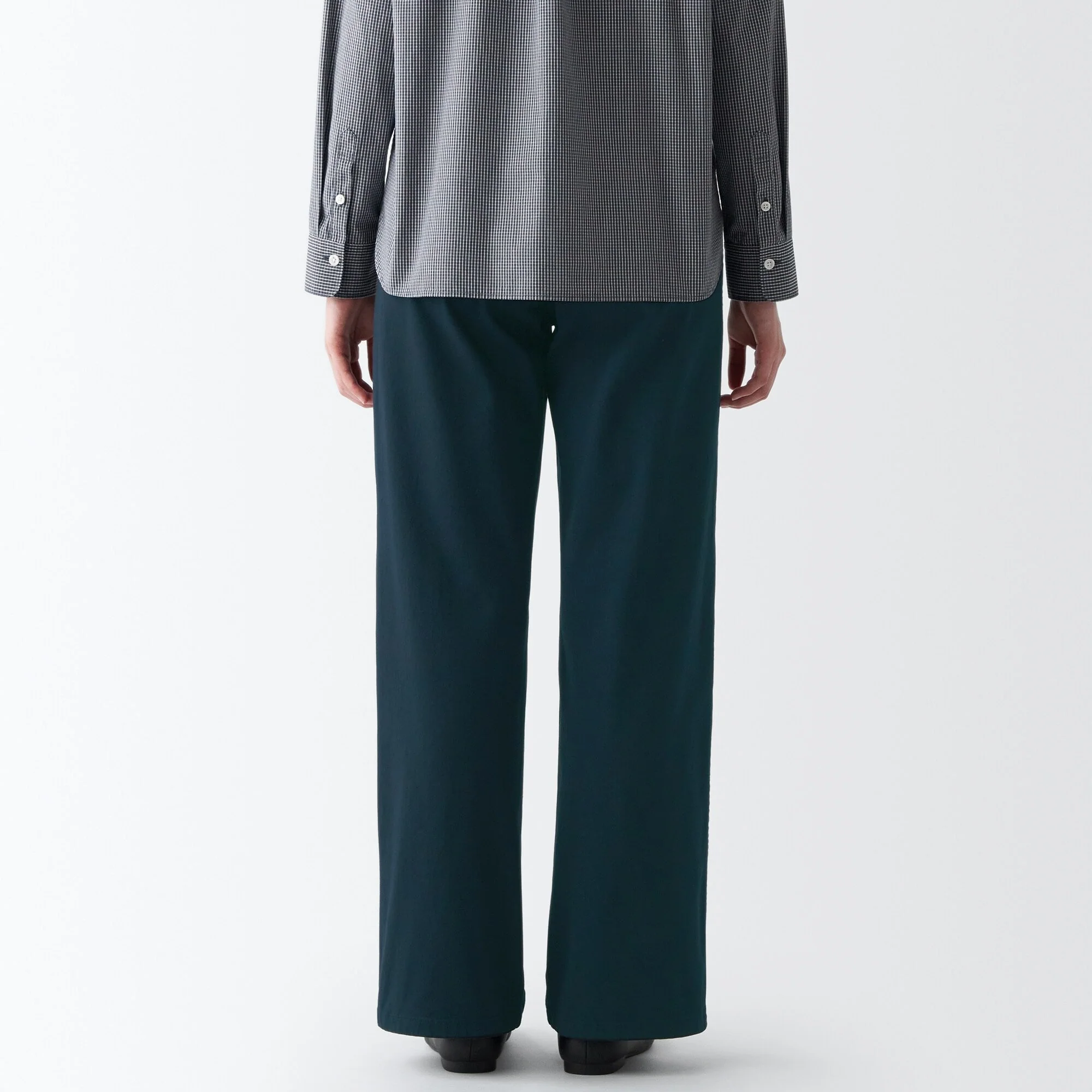 Women's 4-Way Stretch Chino Wide Straight Pants (L 32inch / 82cm) - Image 36