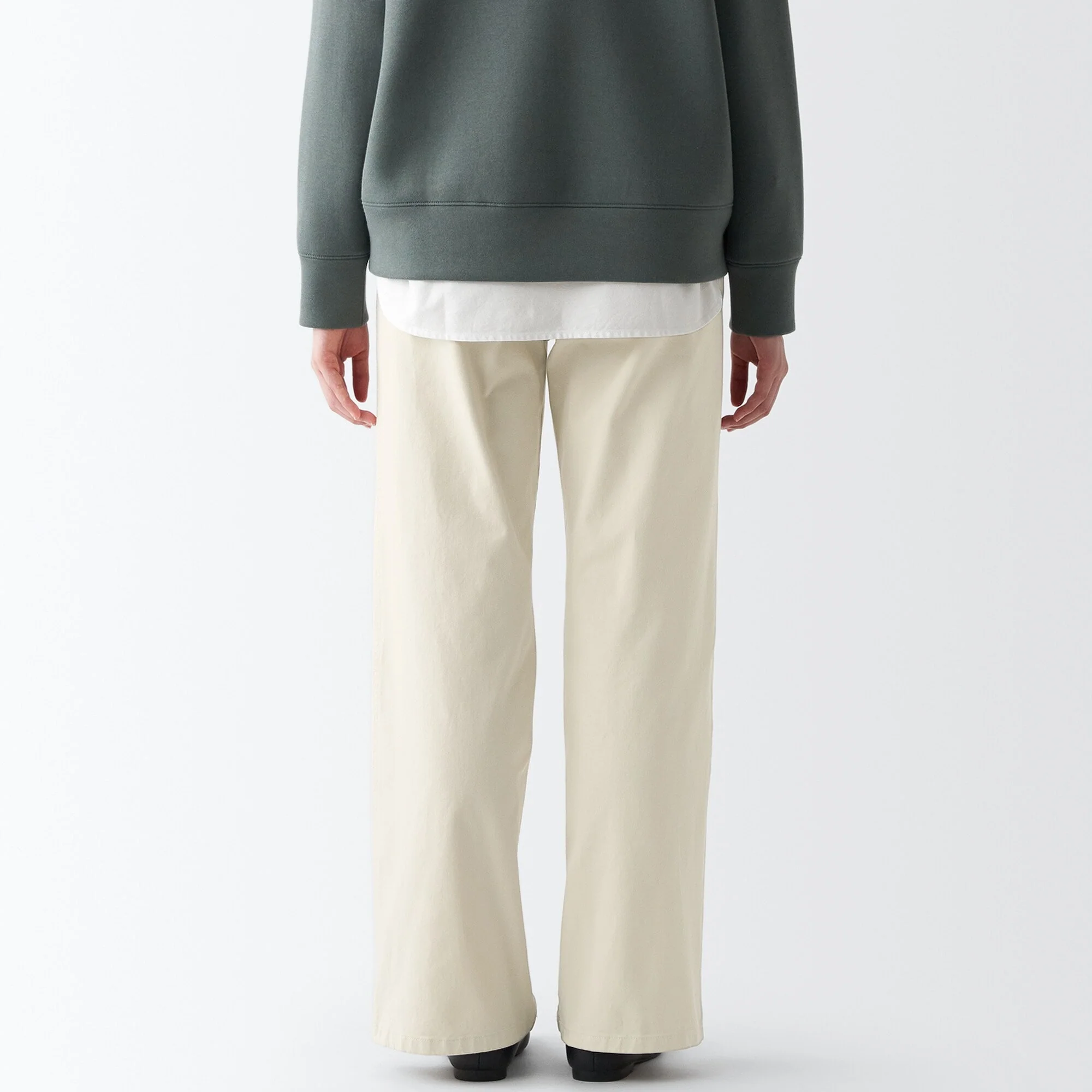Women's 4-Way Stretch Chino Wide Straight Pants (L 32inch / 82cm) - Image 6