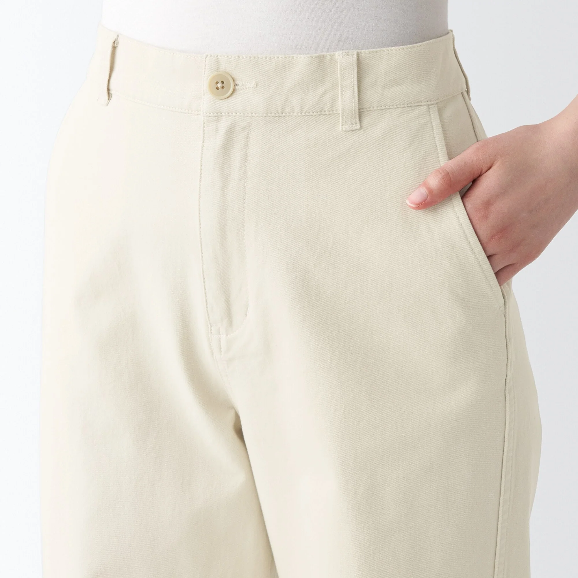 Women's 4-Way Stretch Chino Wide Straight Pants (L 32inch / 82cm) - Image 7