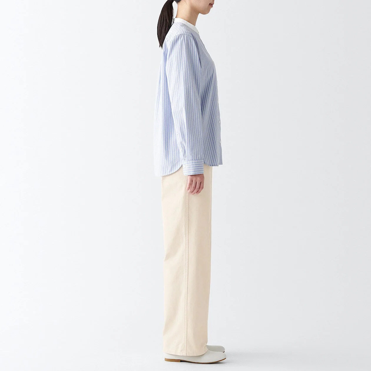Women's 4-Way Stretch Chino Wide Straight Pants (L 31inch / 77cm) - Image 15