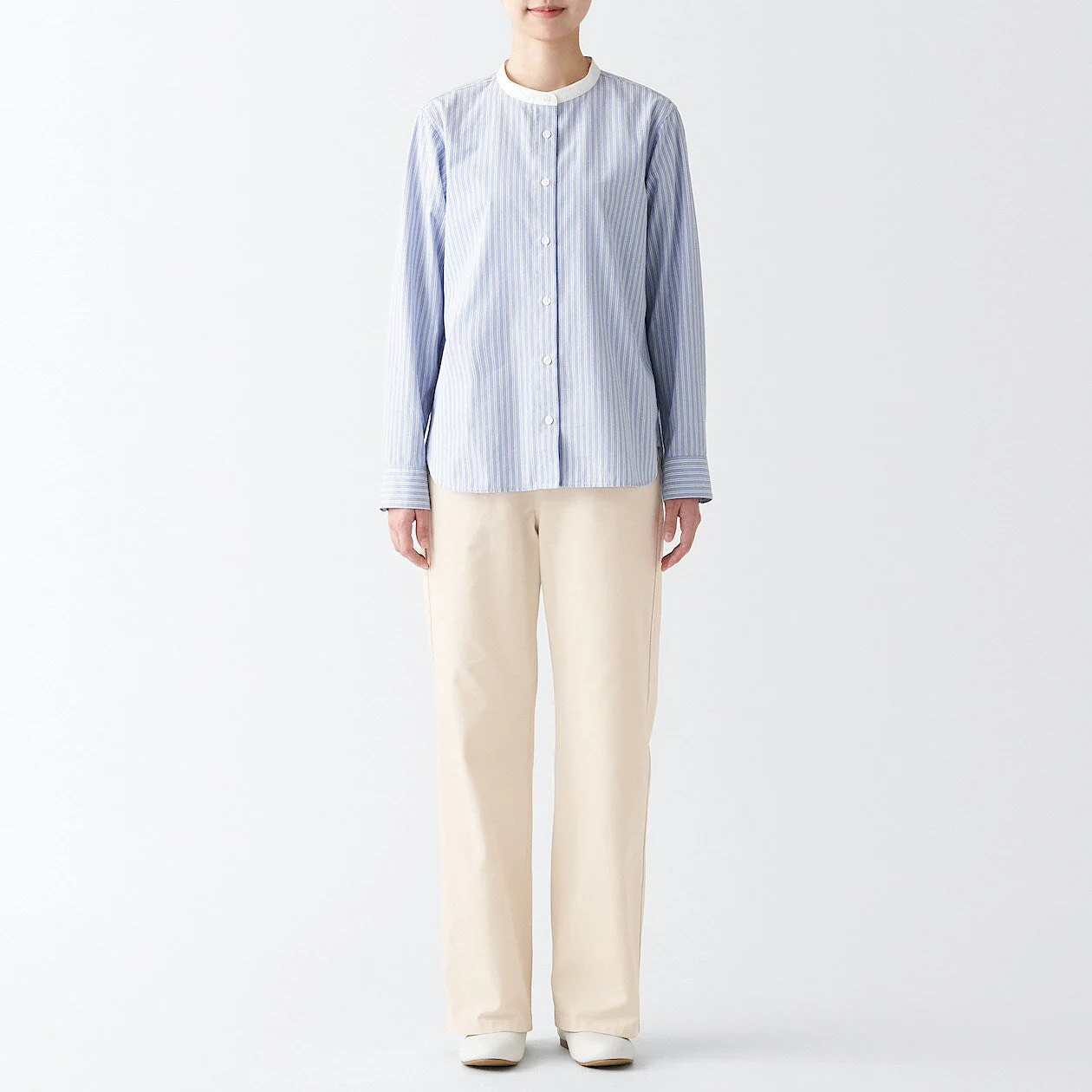 Women's 4-Way Stretch Chino Wide Straight Pants (L 31inch / 77cm) - Image 18