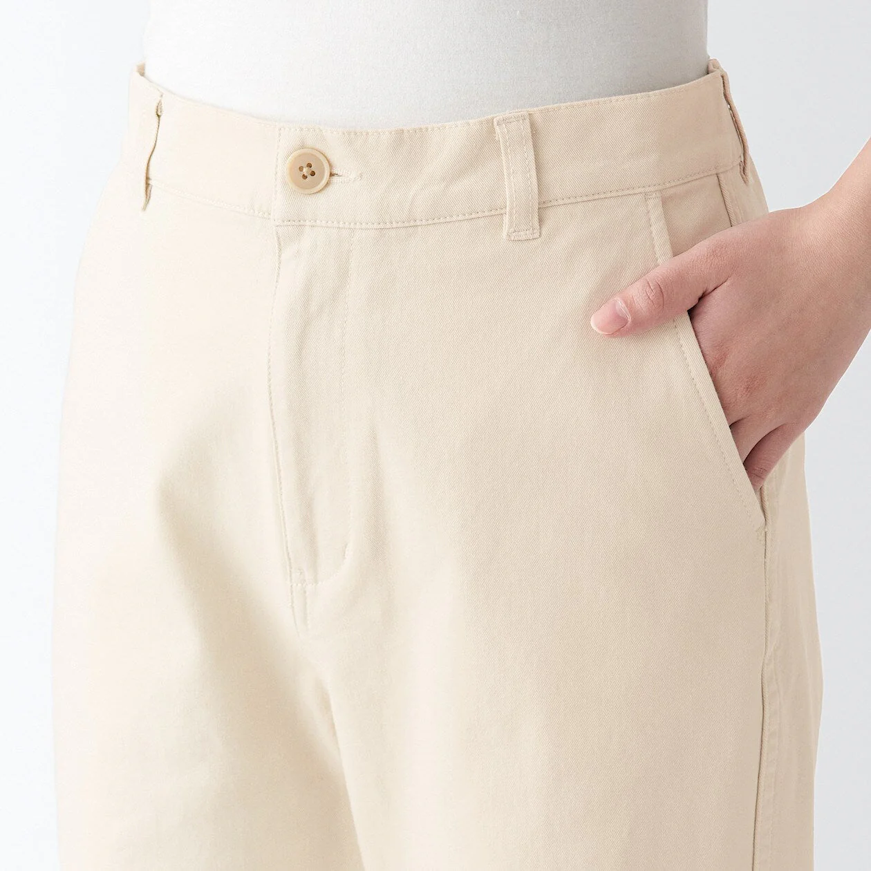 Women's 4-Way Stretch Chino Wide Straight Pants (L 31inch / 77cm) - Image 19