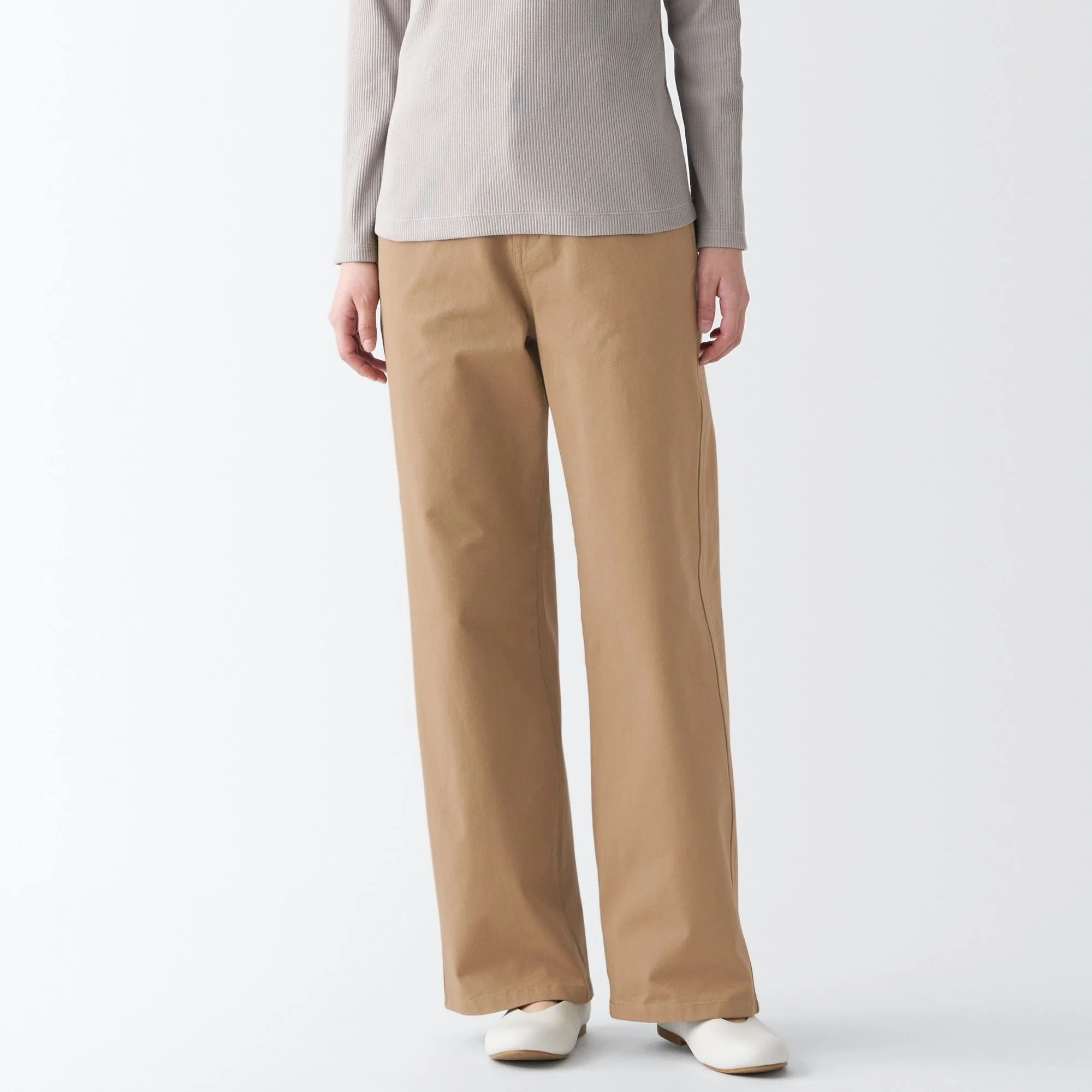 Women's 4-Way Stretch Chino Wide Straight Pants (L 31inch / 77cm) - Image 27