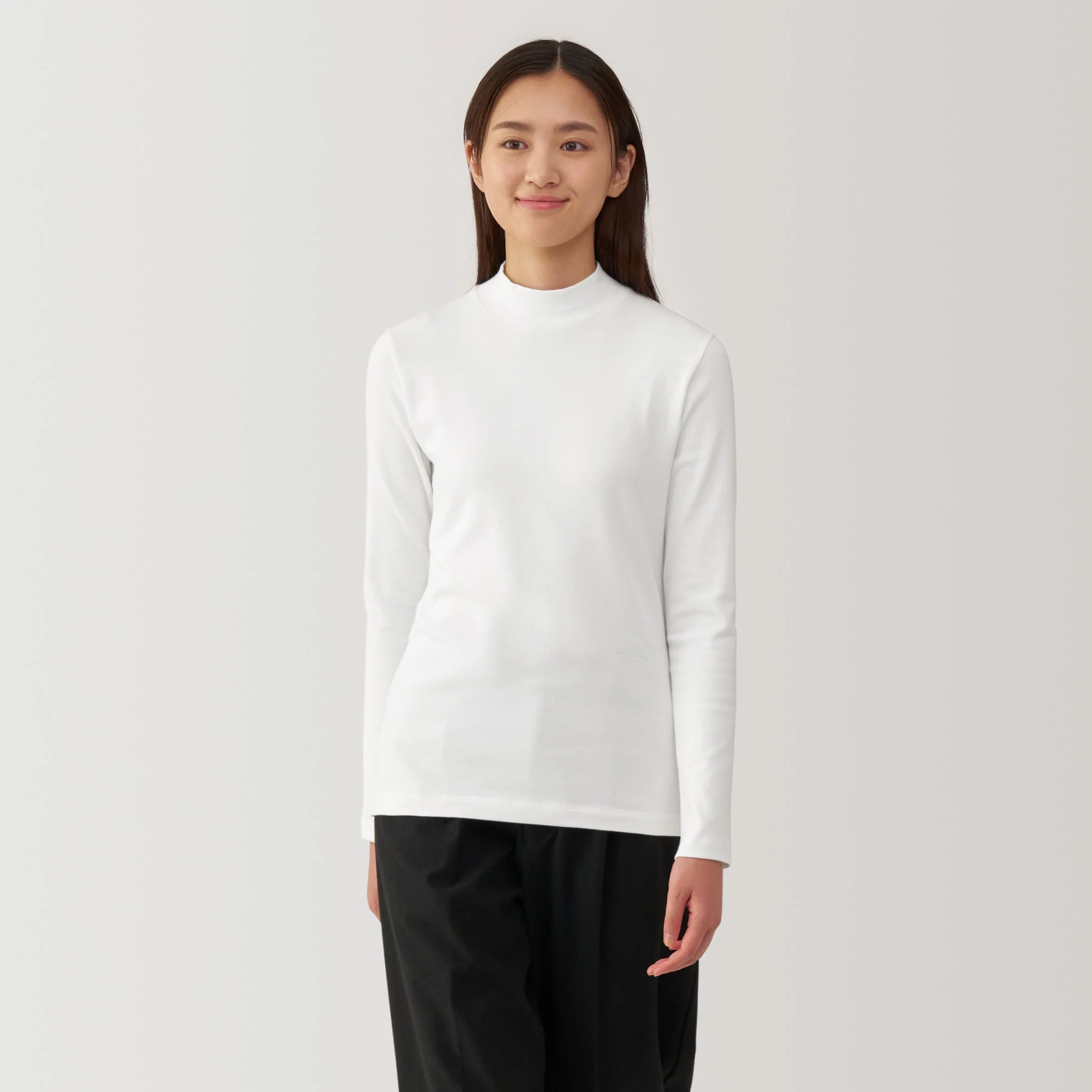 Women's Brushed Ribbed High Neck Long Sleeve T-Shirt - Image 11