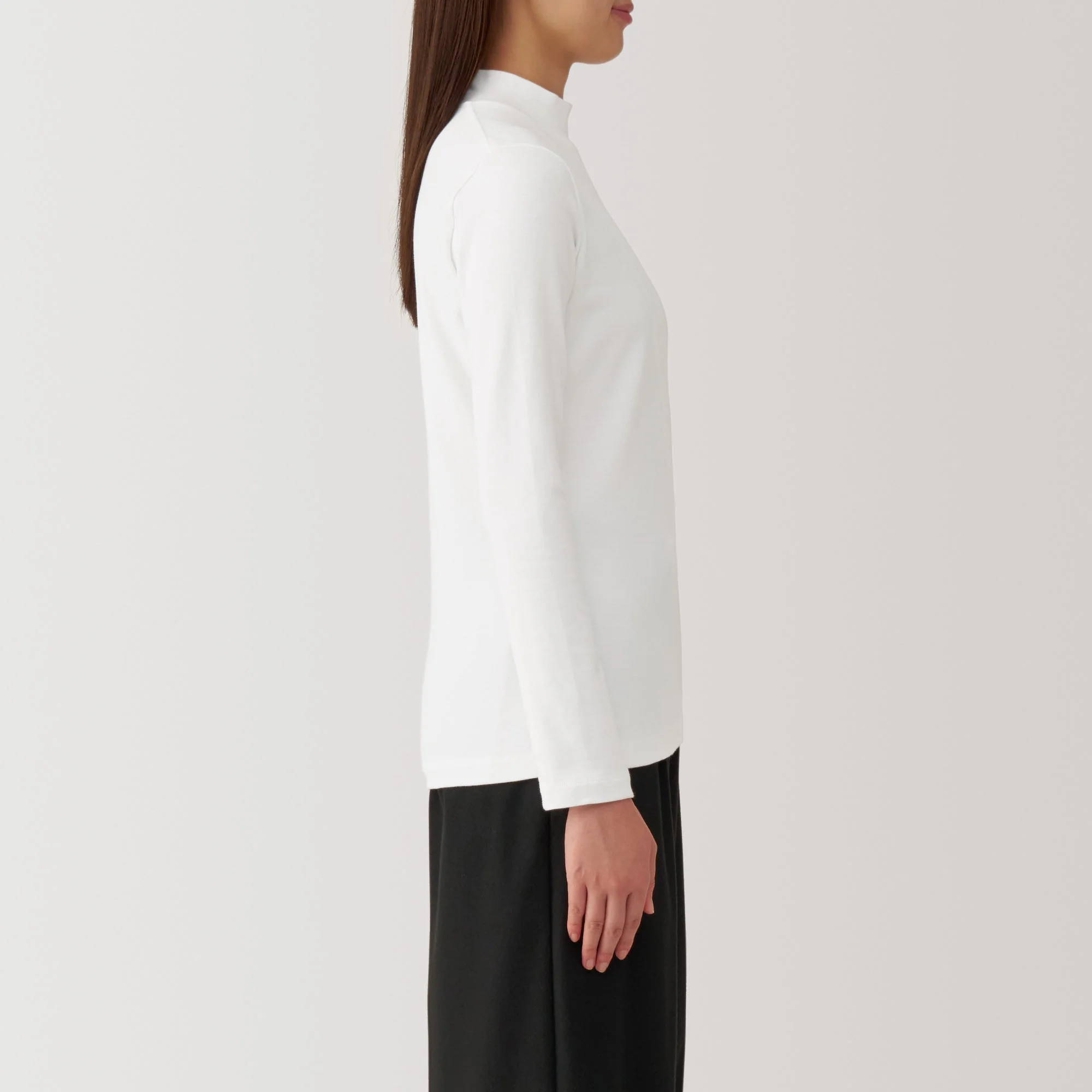 Women's Brushed Ribbed High Neck Long Sleeve T-Shirt - Image 13