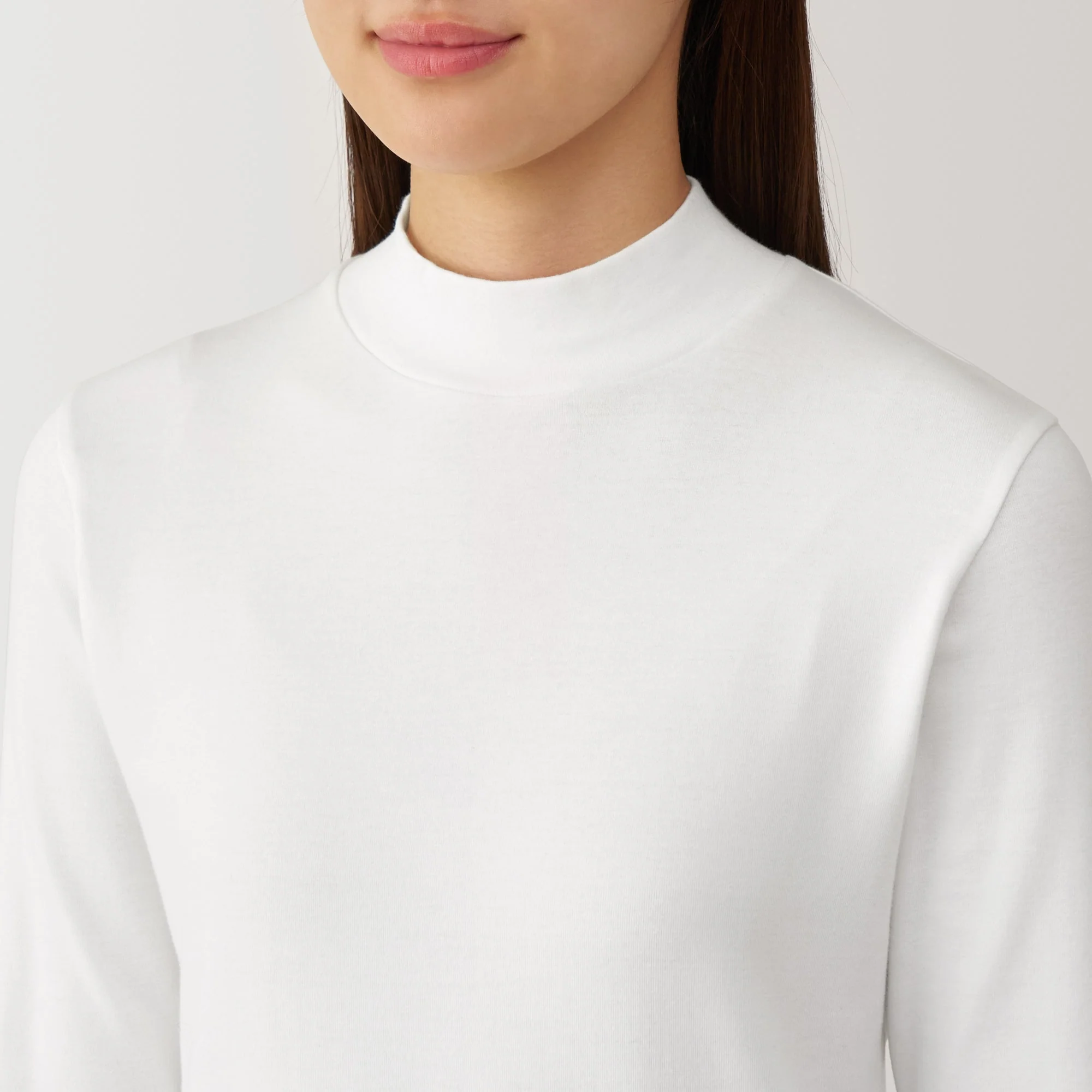 Women's Brushed Ribbed High Neck Long Sleeve T-Shirt - Image 15