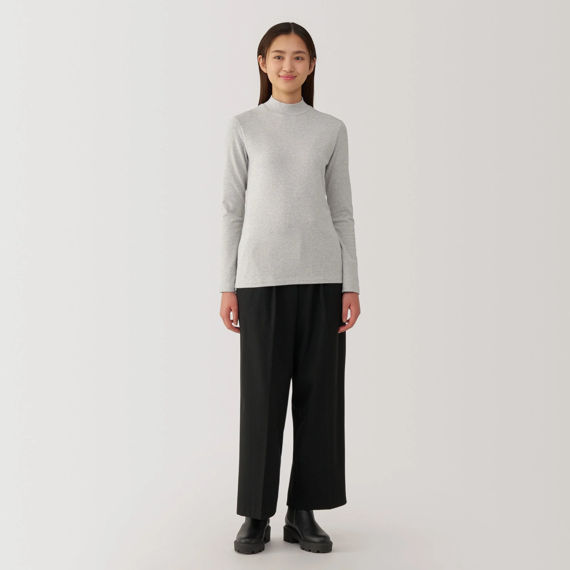 Women's Brushed Ribbed High Neck Long Sleeve T-Shirt - Image 20