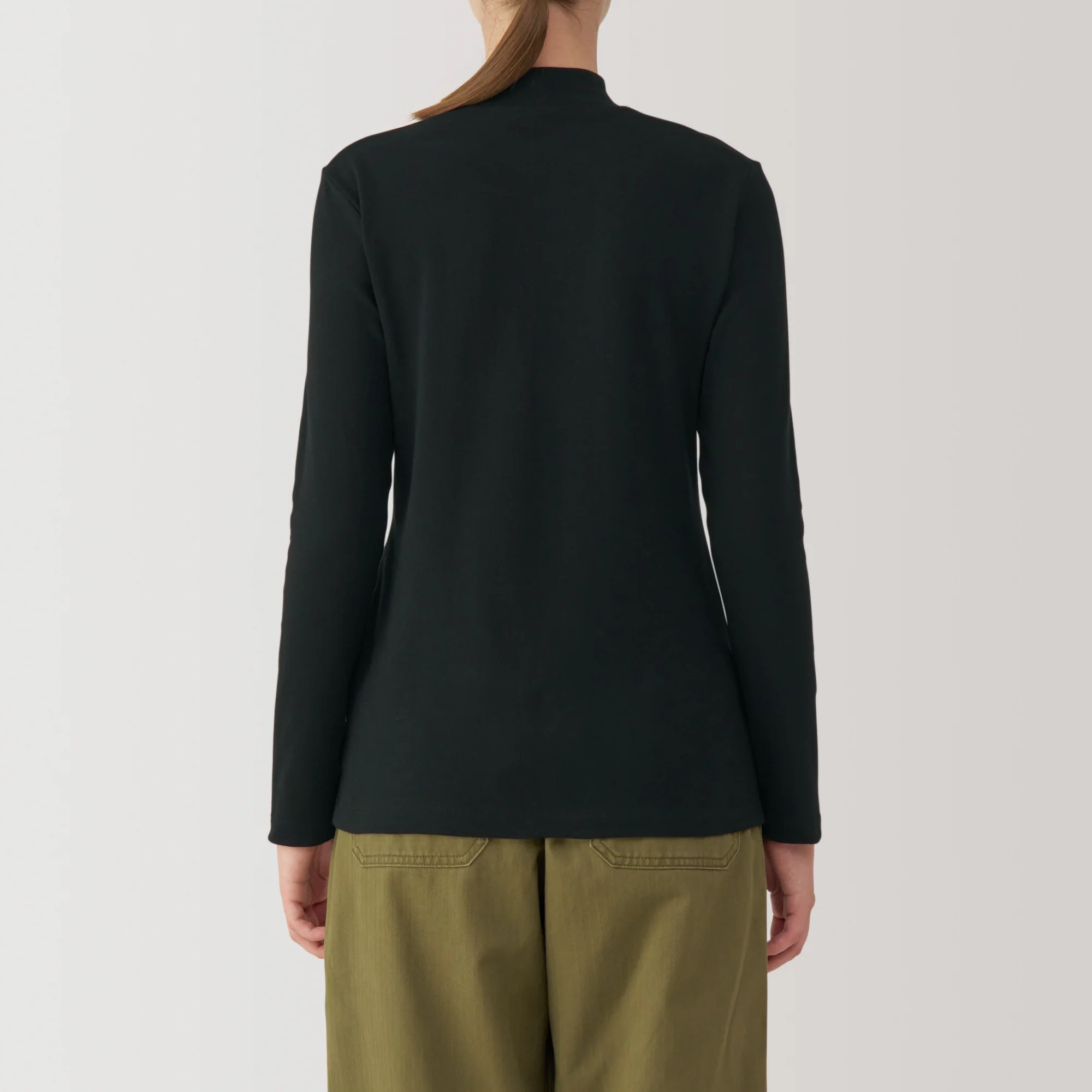 Women's Brushed Ribbed High Neck Long Sleeve T-Shirt - Image 30