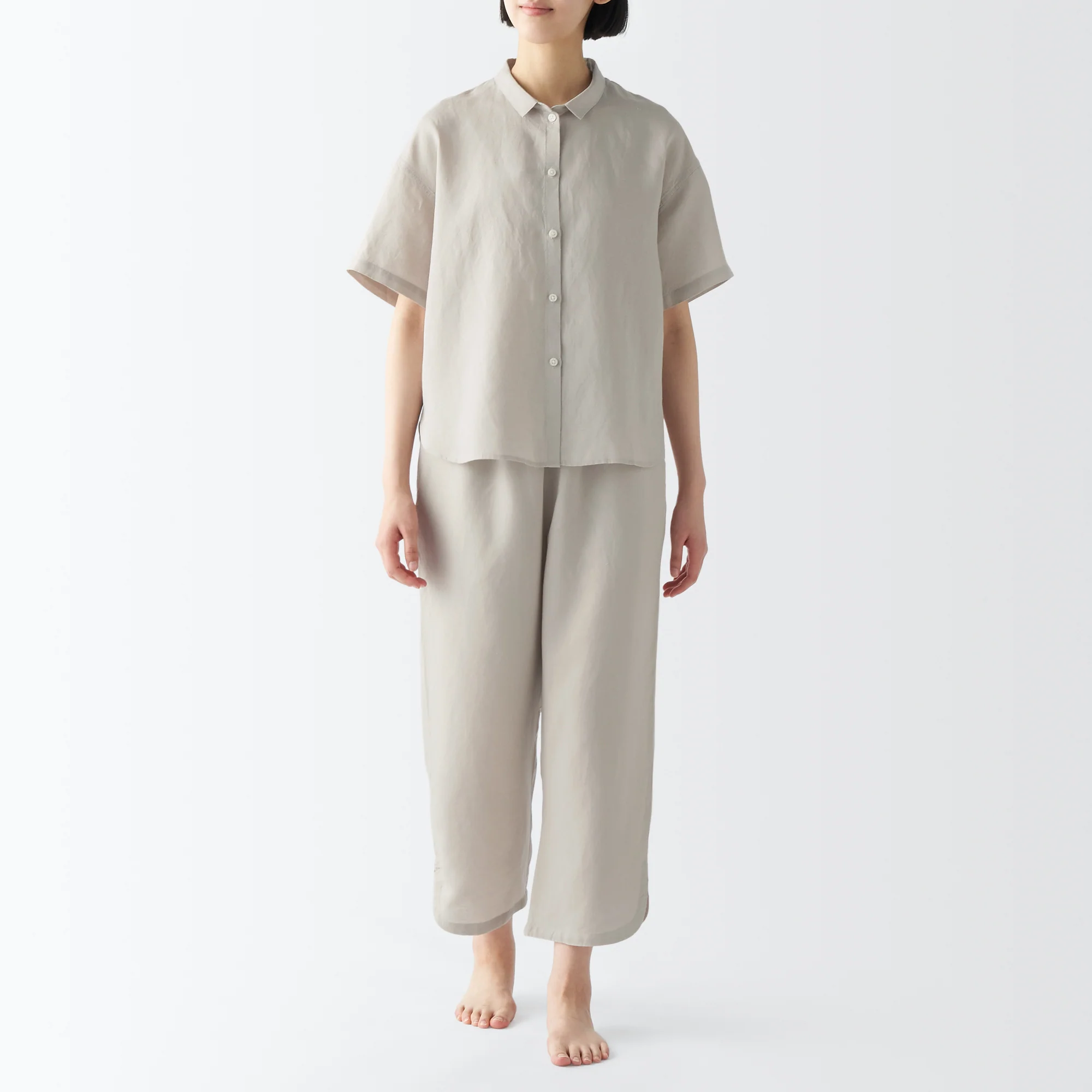Women's Cool Touch Lyocell Linen Short Sleeve Pajamas - Image 13