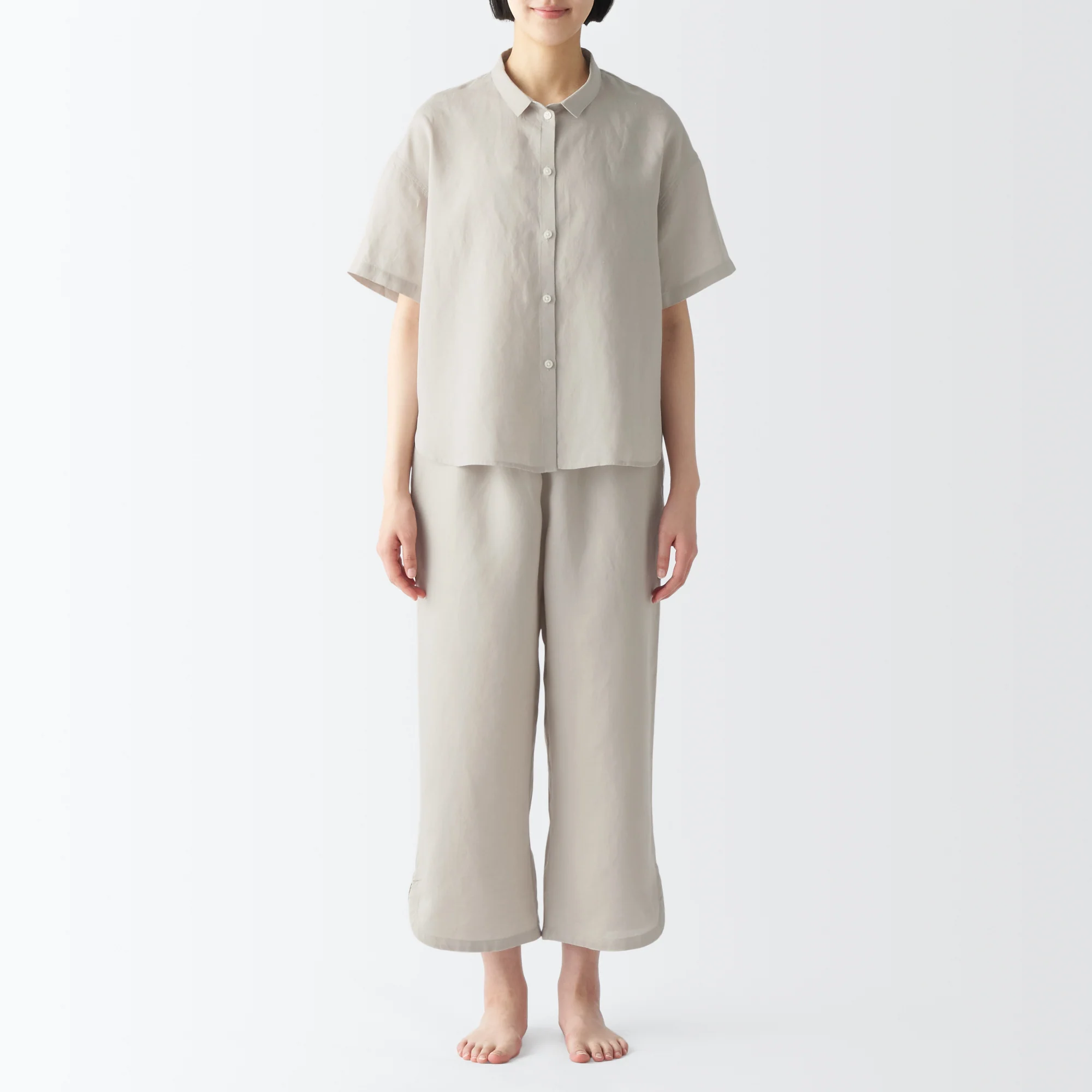 Women's Cool Touch Lyocell Linen Short Sleeve Pajamas - Image 14