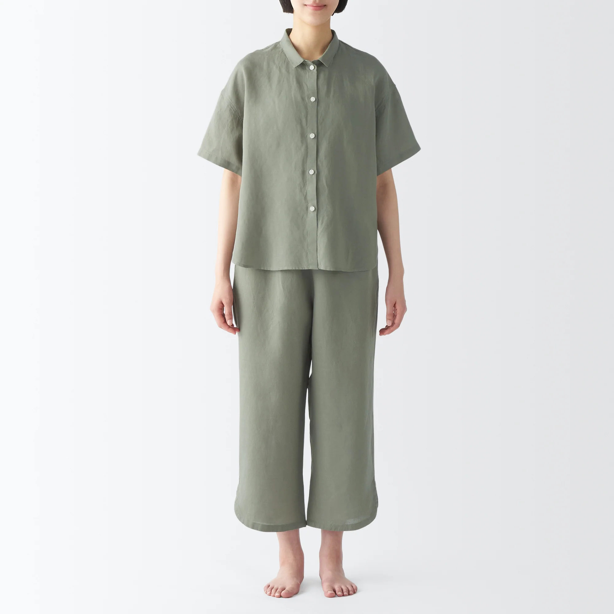 Women's Cool Touch Lyocell Linen Short Sleeve Pajamas - Image 24