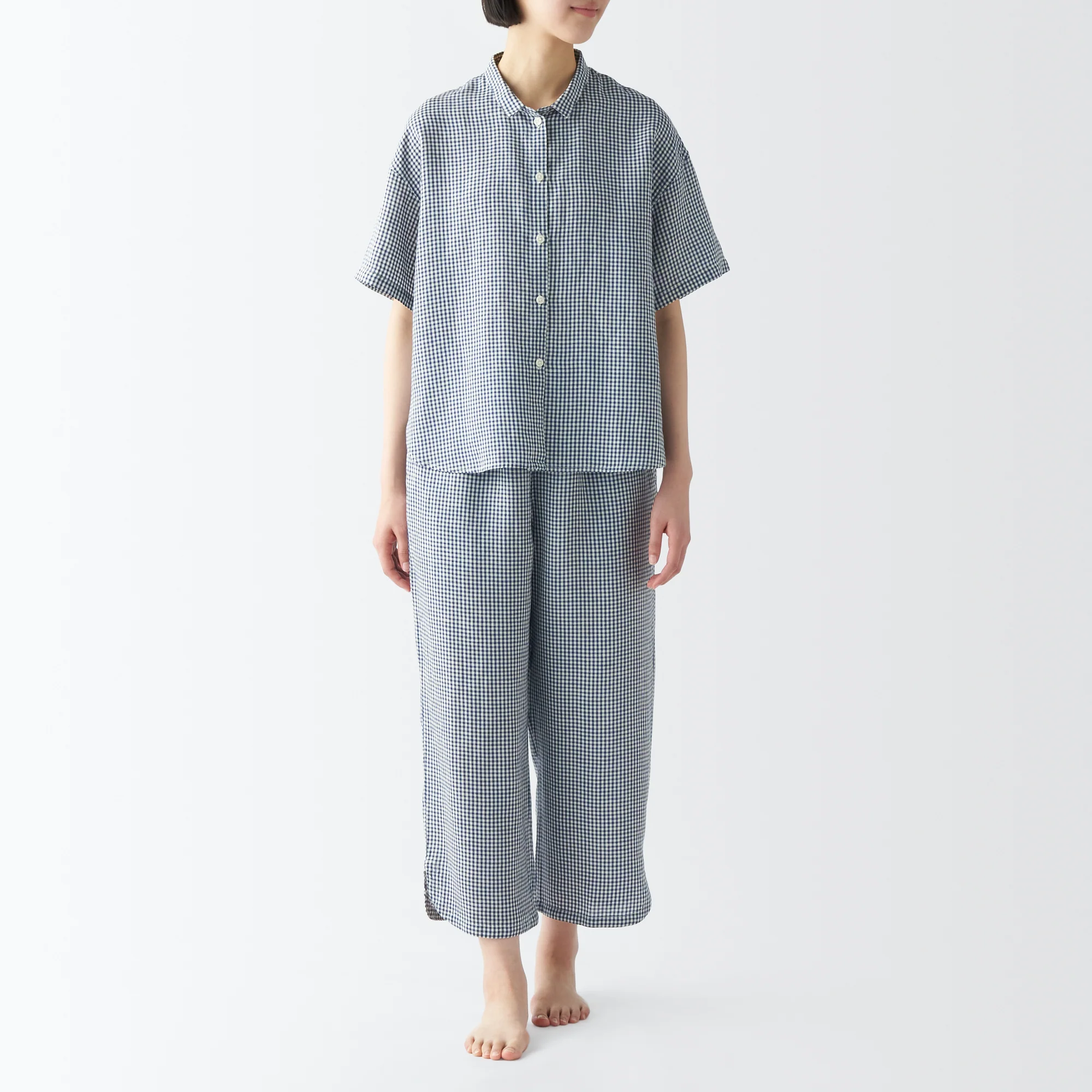Women's Cool Touch Lyocell Linen Short Sleeve Pajamas - Image 3