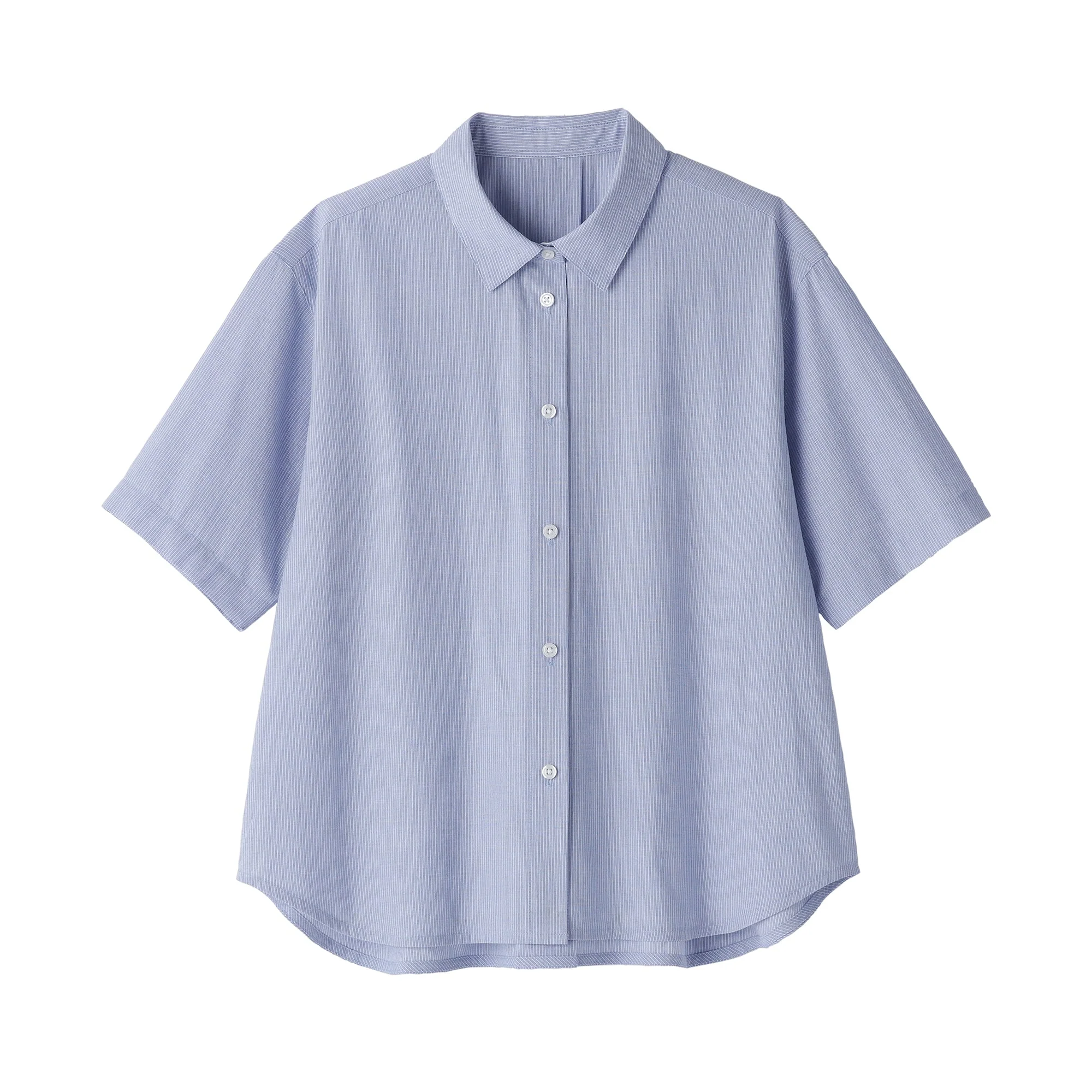 Women's Cool Touch Regular Collar Short Sleeve Striped Shirt - Image 12