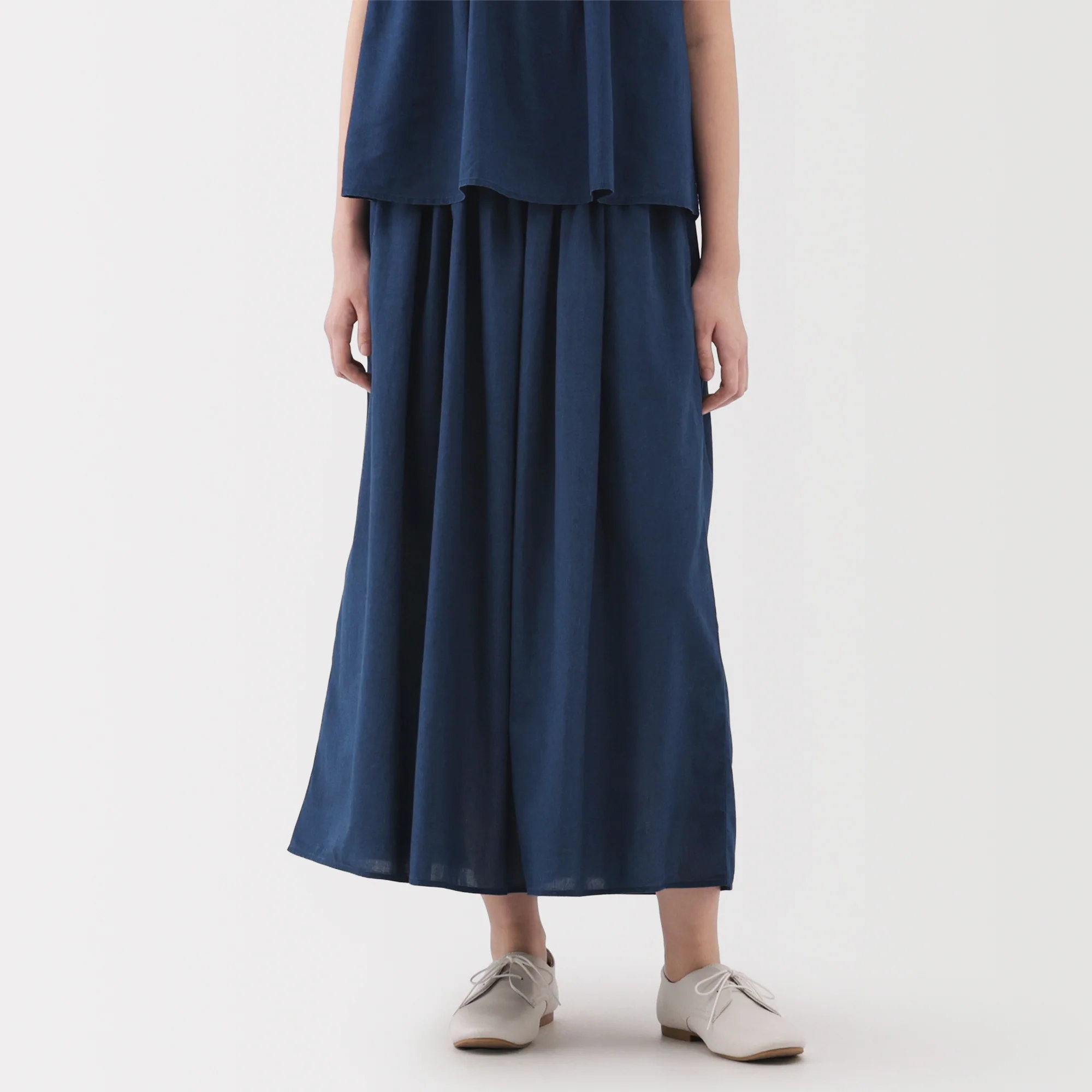 Women's Cotton Voile Gather Maxi-Skirt